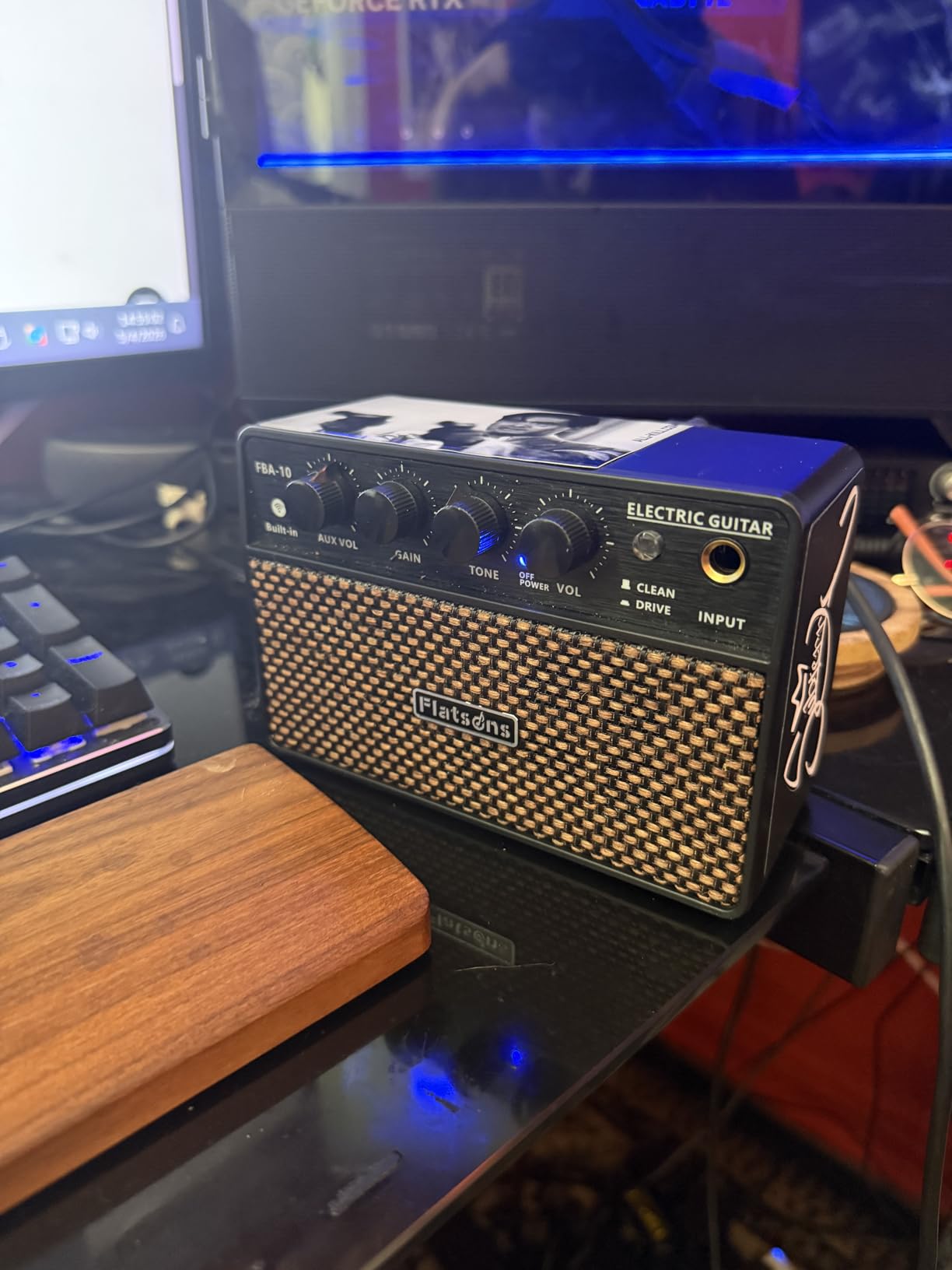 Flatsons FBA-10 Guitar Amp, 10W Mini Electric Guitar Amplifier with Clean/Drive Channel, 6H Working, USB-C Rechargeable, 3.5mm Headphone/AUX Jack, Wireless Portable Amp for Indoor Practice, Traveling customer photo 1