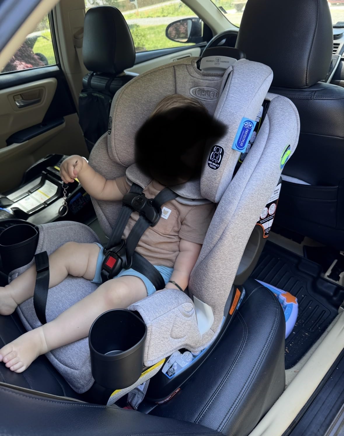 Graco Extend2Fit 3-in-1 Convertible Car Seat, 3 Modes - Rear Facing, Forward Facing Baby Car Seat and Highback Booster Seat, Adjustable Extension Panel for Extra Legroom, Ashten customer photo 2