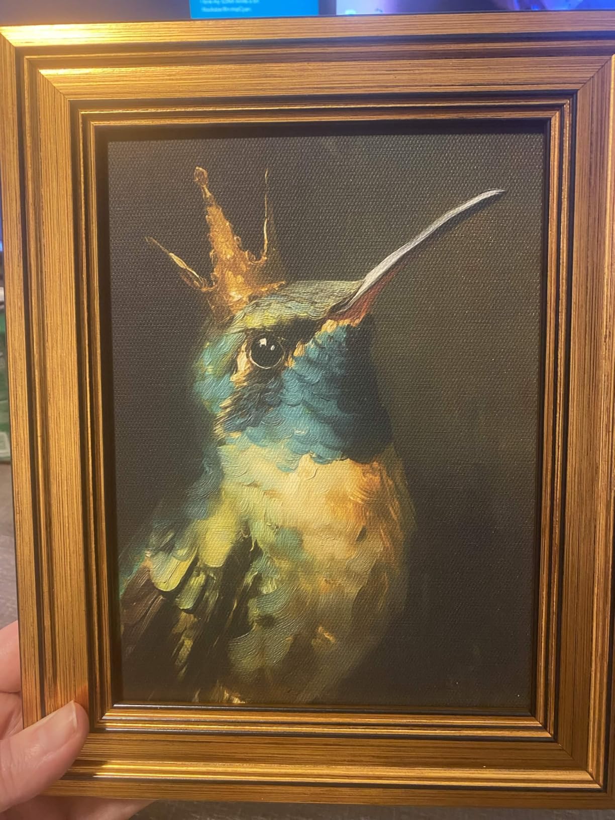 VIYYIEA Vintage Gold Framed Wall Art, Sketch Birds Canvas Painting, Cute but Exquisite Wall Decor, No Glass No Glare, Suitable for Bedside Tables, Foyer, Bookshelves customer photo 2
