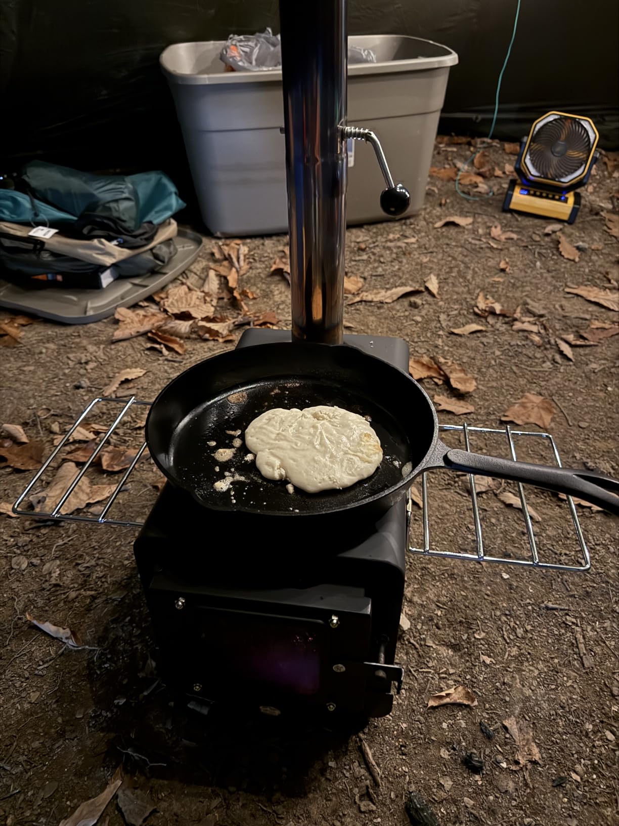 Black Wood Burning Tent Stove, 7 Section & 6 ft height=
