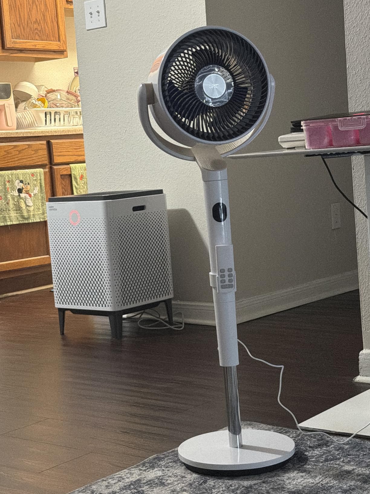 DREO Smart Fans for Bedroom, 120° +120° Omni-Directional Oscillating Fan, 100ft Quiet Pedestal Fan with RGB Light, 9 Speeds, 6 Modes, 20dB, 8H Timer, Wi-Fi/Voice, 35-40