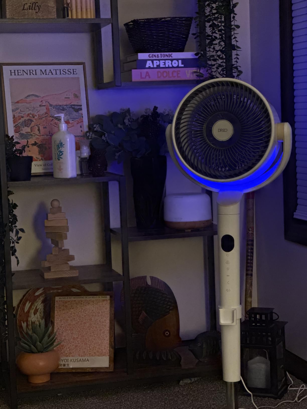 DREO Smart Fans for Bedroom, 120° +120° Omni-Directional Oscillating Fan, 100ft Quiet Pedestal Fan with RGB Light, 9 Speeds, 6 Modes, 20dB, 8H Timer, Wi-Fi/Voice, 35-40