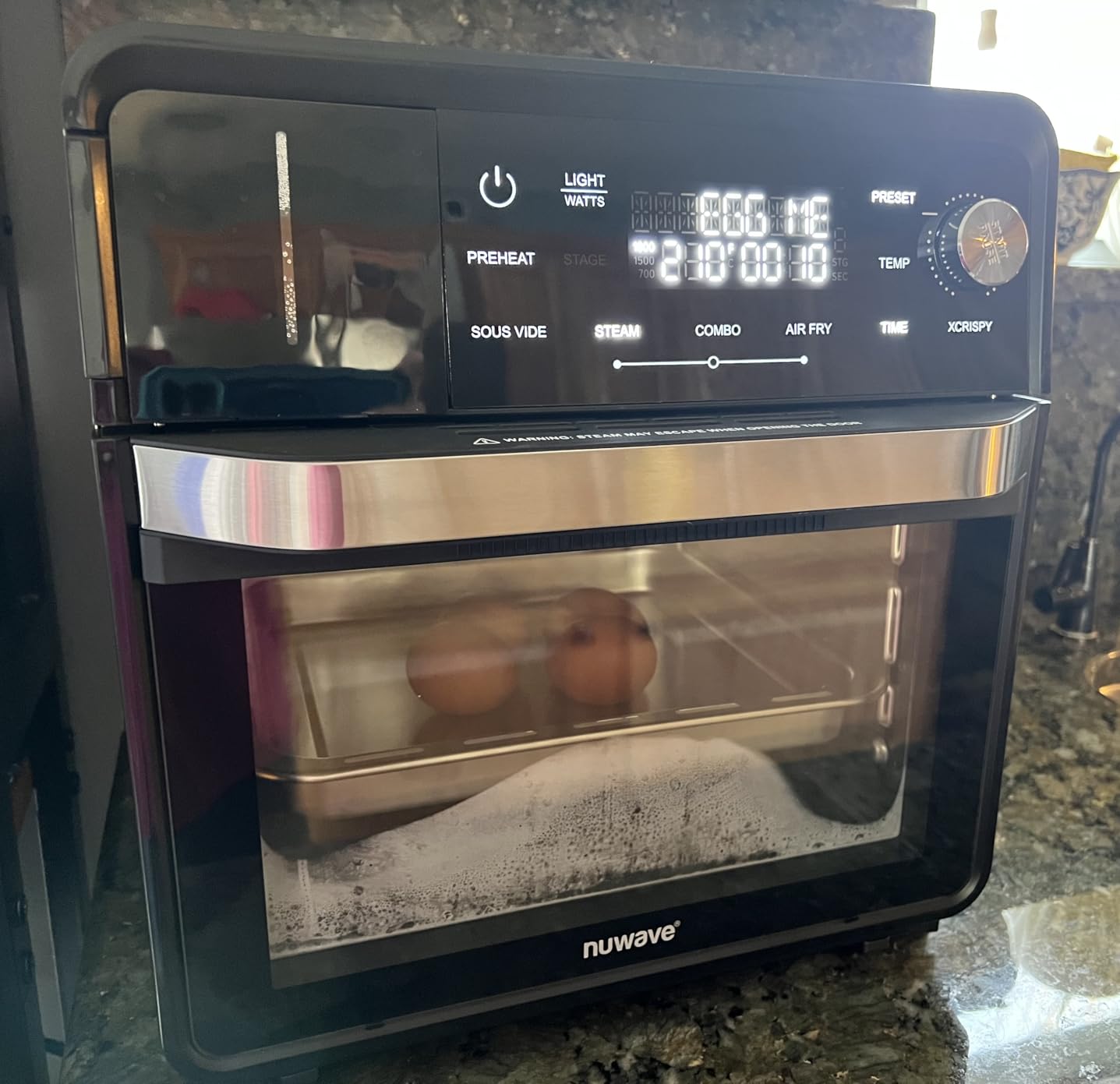 Nuwave Combi Steam Oven, Non-Toxic Stainless Steel Multi-Cooker with Air Fry, Sous Vide, Toast & More, 50-450F Precision, 120 Presets, Moisture Control, 16 quarts customer photo 1