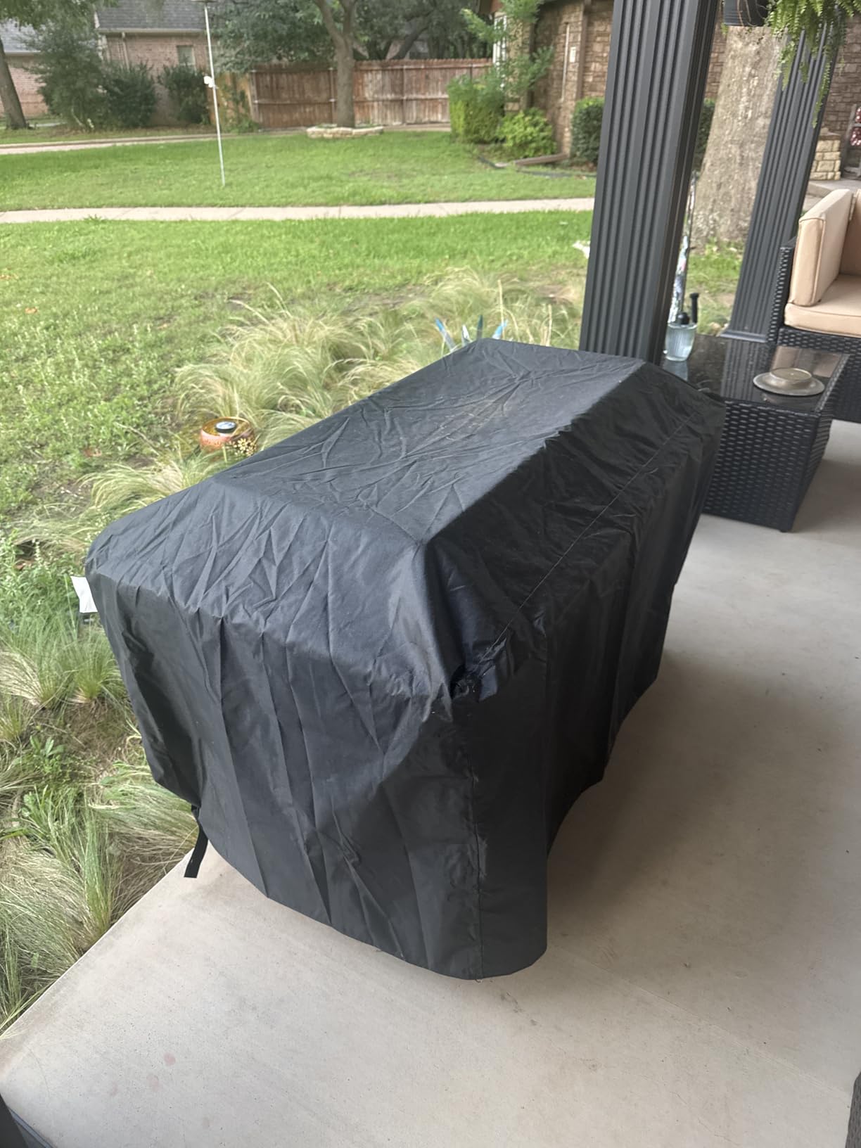 Ciays 43-Inch Rectangular Propane Fire Pit with 60,000 BTU Output, Fire Pit Table Premium Gas for Outside Patio with 304 Stainless Steel H-Burner, Glass Stones, and Wind Guard, Black customer photo 2