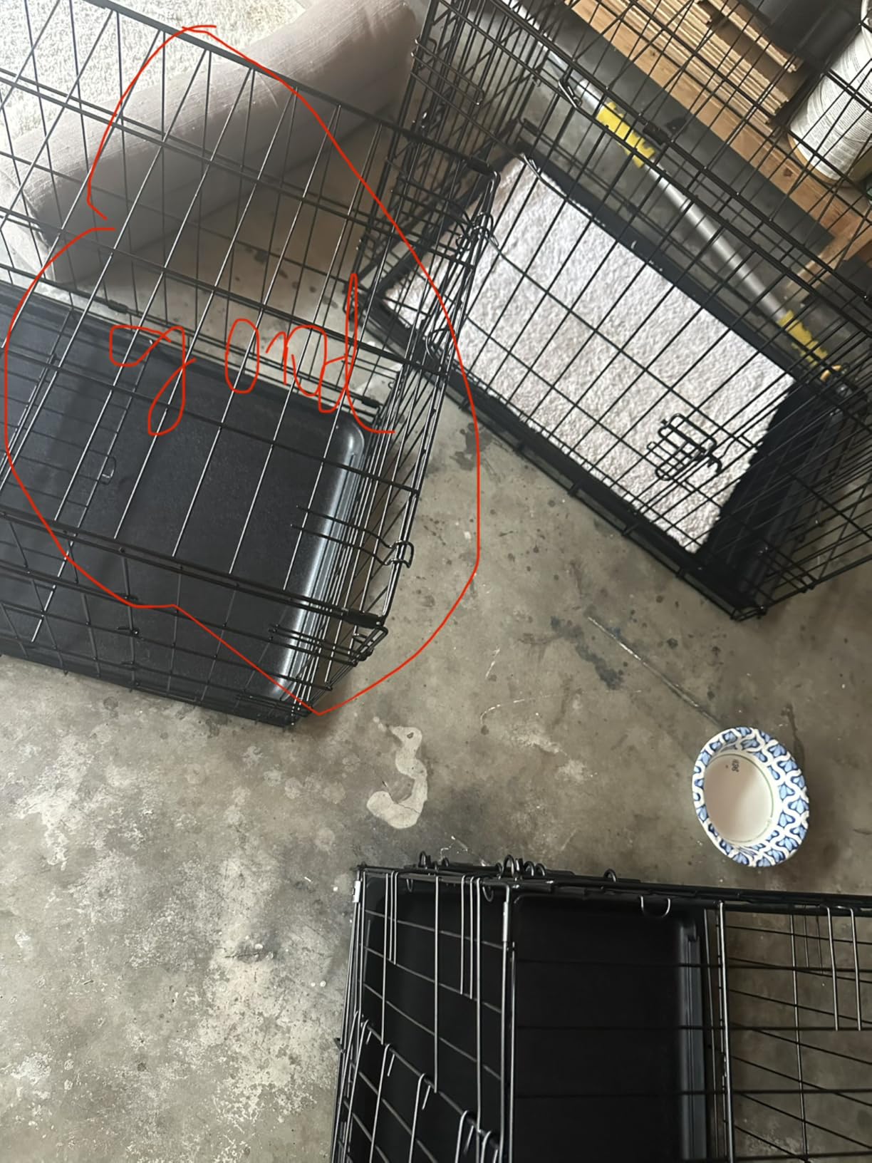 FDW Extra Large Dog Crate Dog Kennel Cage with Double Door, 48 inch Folding Metal Wire Dog Cage with Removable Tray & Divider Panel, Pet Crate for Large Dogs, Black customer photo 1