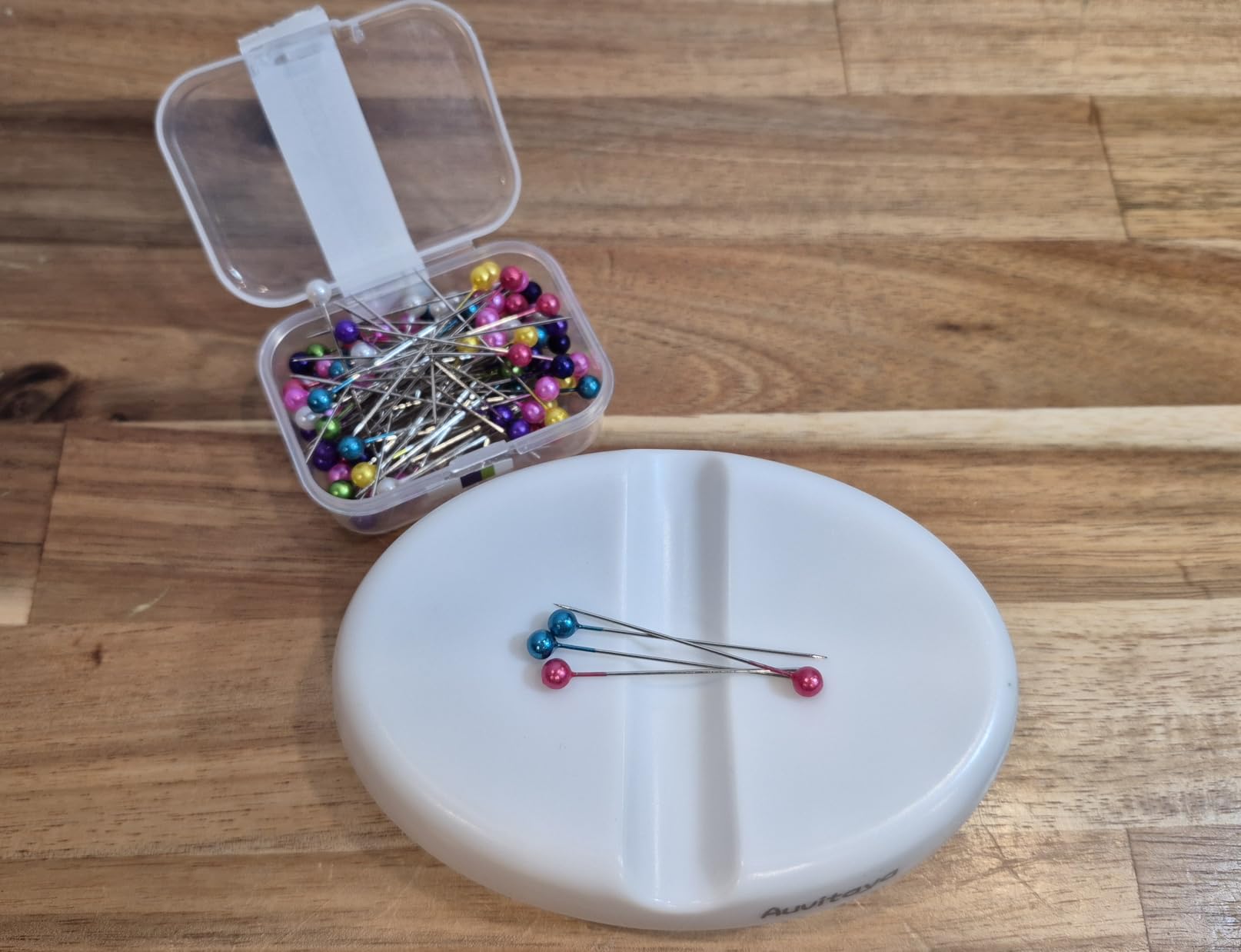 Auvitaya Magnetic Pin Holder, Pin Cushions for Sewing, Strong Magnet Pincushion, Cute Compact Needle Organizer, Bobby Pin Holder, Paper Clip Holder for Quilting, Sewing Accessories Magnetic Pin Dish customer photo 1