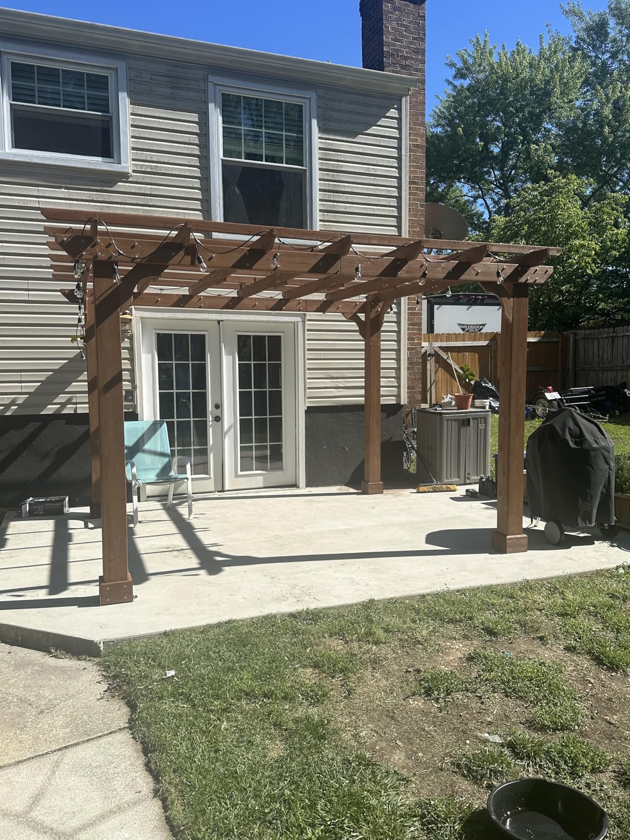 BlueWish 10' x 12' Patio Pergola, Cedar Wood Pergolas with Solid Structure, Pergola Kits, Outdoor Pergolas and Gazebos with Slatted Trellis Roof for Deck Backyard Grill Party Garden customer photo 1