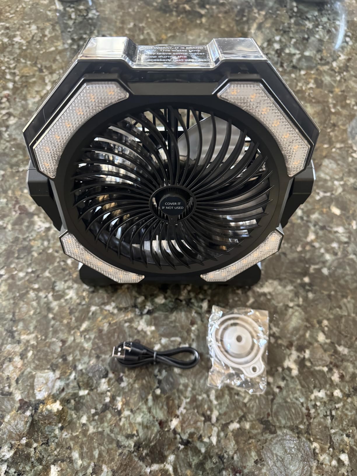 Misting Fan, Portable Camping Fans with 9oz Water Tank, 24000mAh Rechargeable Fan with 4 Speed, Battery Powered Fans with 120H Cooling, Last 5H Mist, 2 Mist Modes, Light, Outsides/Summer Essential customer photo 1