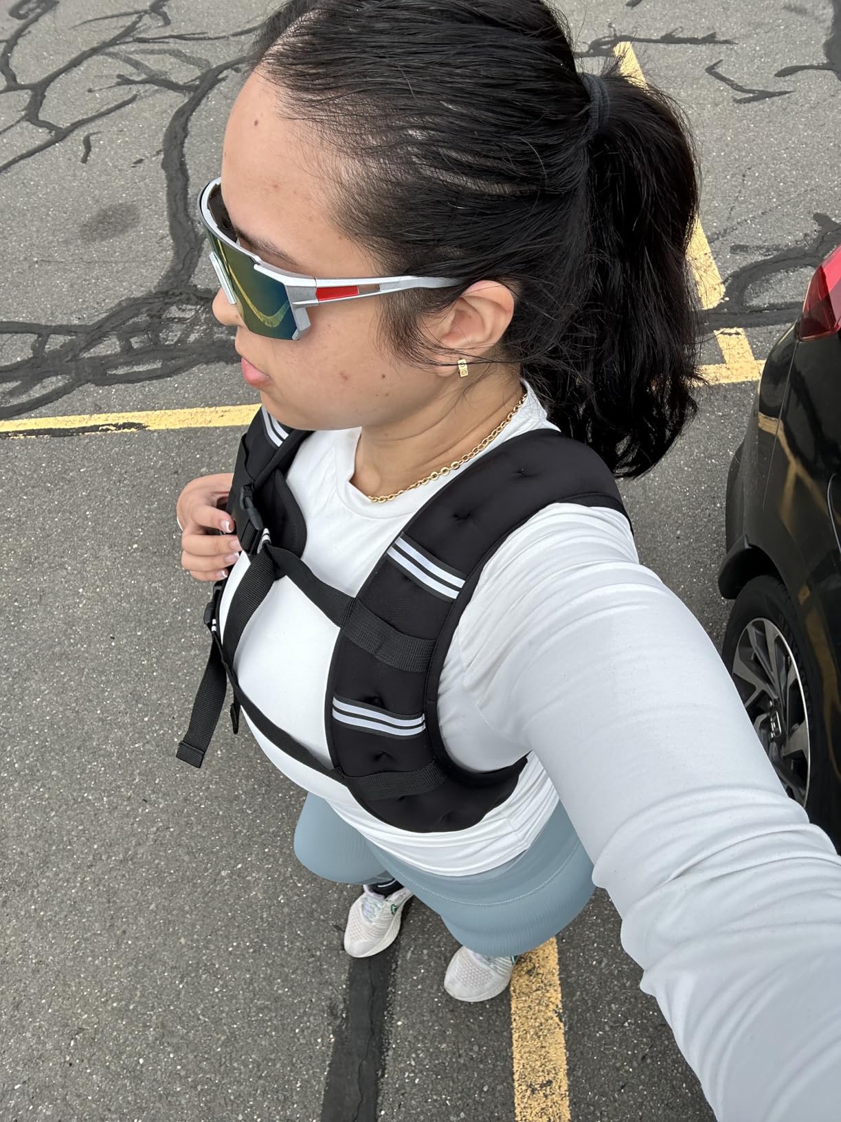 Zikopomi Weighted Vest Woman Man, 6lb/8lb/12lb/16lb/20lb/25lb/30lb Weight Vest with Reflective Stripes for Workout, Strength Training, Running, Fitness, Muscle Building, Weight Loss, Rucking Vest customer photo 2