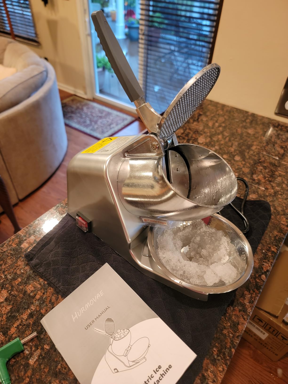 Electric Ice Shaver Machine, Dual Blade &178 lbs/hr | 300W Ice Crusher for Home Use and Commercial, Shaved Ice Machine, Ice Grinder, Ice Pick & Extra Blades, ETL-Listed, Silver customer photo 1