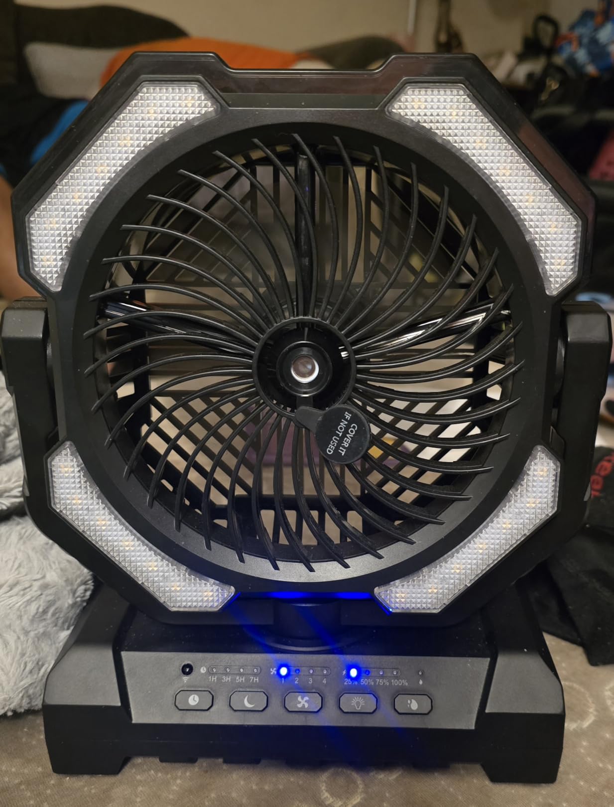Camping Misting Fan - 24000mAh Portable Battery Powered Fans with 9oz Water Tank, Light, Hook - Rechargeable, 120H Cooling, Last 5H Mist, 4 Speed, Sleep Mode - Outdoor Gear, Travel Essentials customer photo 1