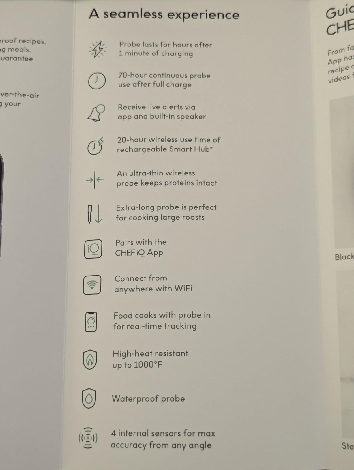 CHEF iQ Sense | Smart Wireless Meat Thermometer | Ultra-Thin Probe | WiFi Unlimited Range | 1000F Heat Safe | 5 Sensors | BBQ, Grill, Oven, Smoker, Air Fryer | Gen3 customer photo 2