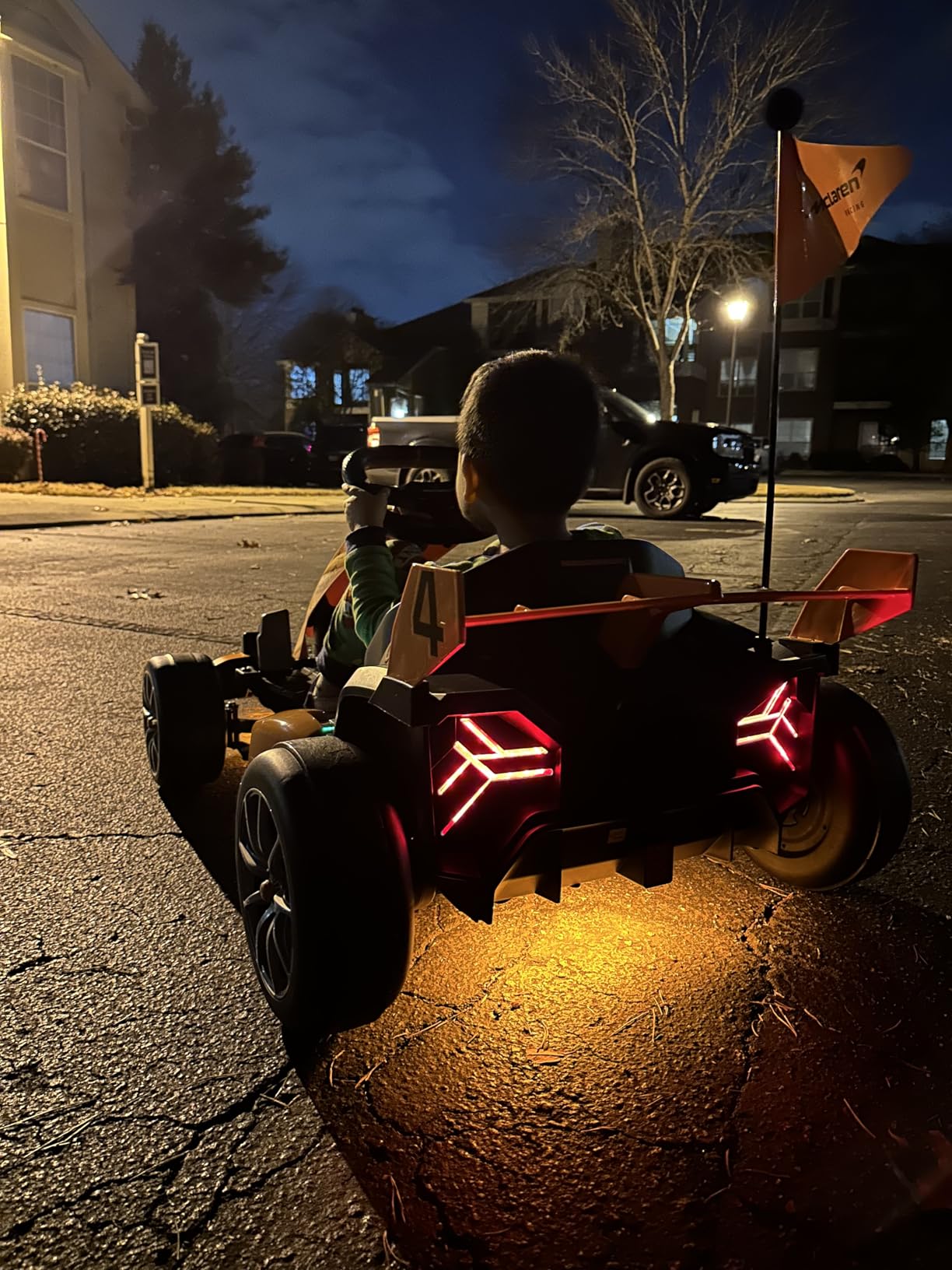 First Ride On Licensed McLaren Electric Go Kart for Kids, 24V 7AH Electric Drift Kart Car with Adjustable Seat, 7.5 MPH Battery Powered Crazy Cart for Kids, Racing Toy with 200W Motors (24V) customer photo 1