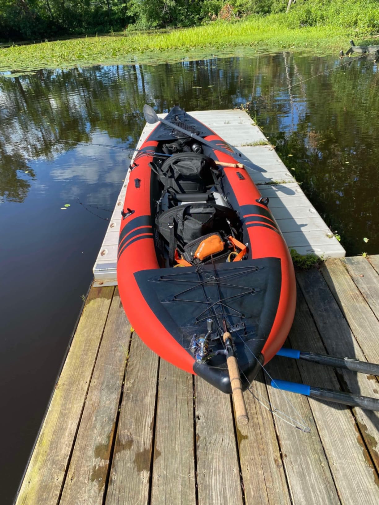 Goplus Tandem Inflatable Kayak, 12.5FT 2-Person Kayak for Adults w/507 LBS Weight Capacity, 2 Aluminium Oars customer photo 2