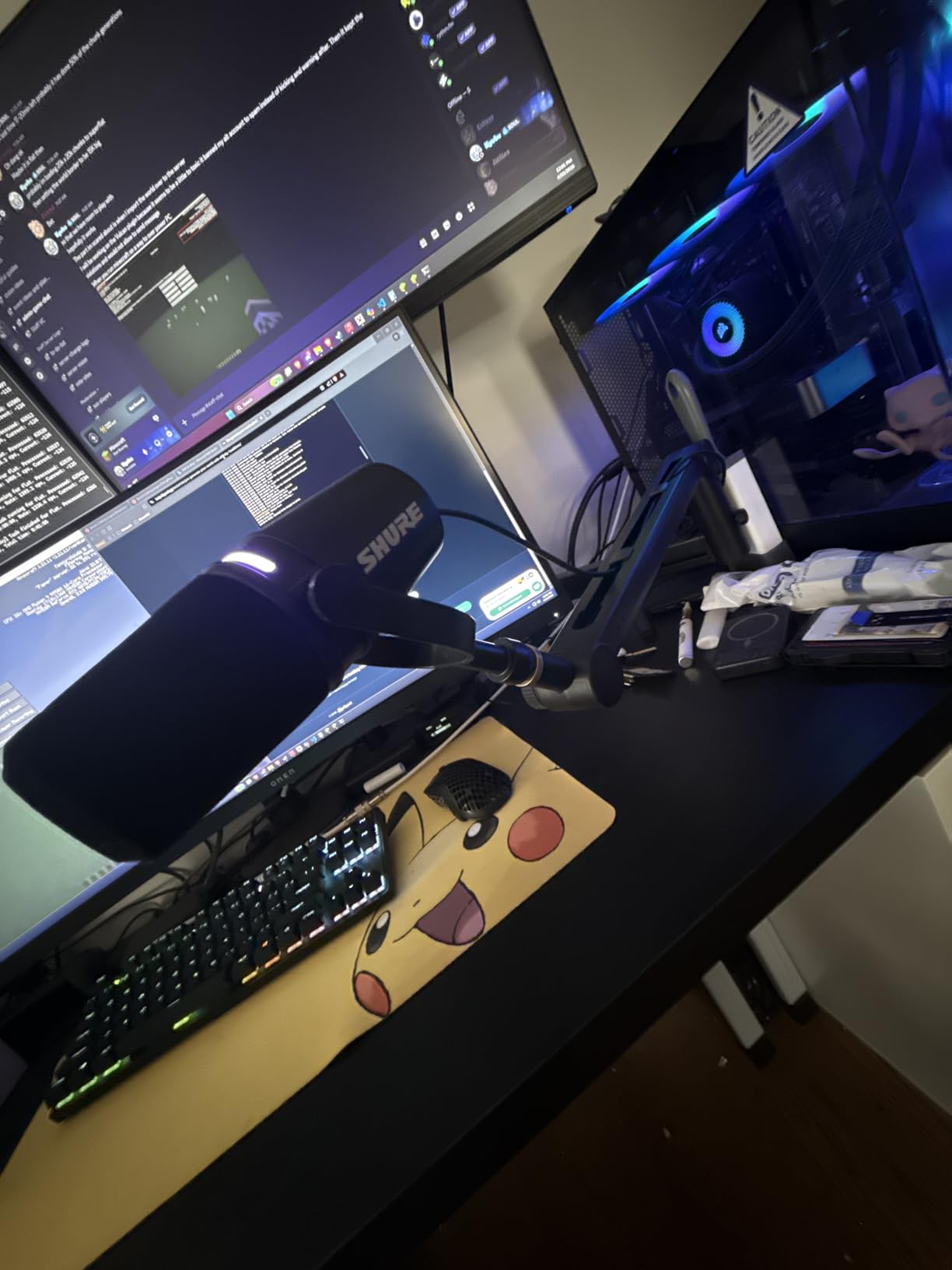 AA AUDIO ACCESSORY Mic Arm Desk Mount (Design for Heavy Mic) 6.6lbs Load Capacity, Stable Gear Lock Never Sags, Metal Low Profile Microphone Boom Stand for Shure SM7B SM7dB MV7, Blue Yeti, Rode PodMic customer photo 1