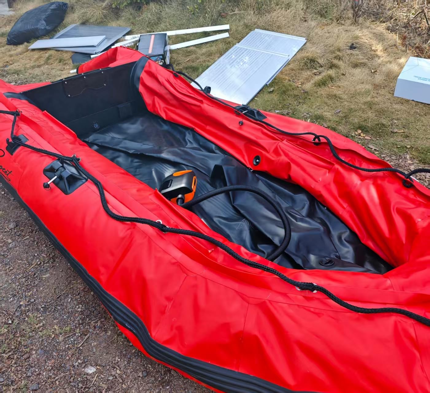 EXOCET Inflatable Dinghy Boat 5-8 Person, USCG Certification, PVC Composite, Aluminum Stern Plating and Aluminum Floor, V-Shaped Hull, 4 Air Chambers, Quick Inflation, Inflatable Boat for Adults customer photo 2