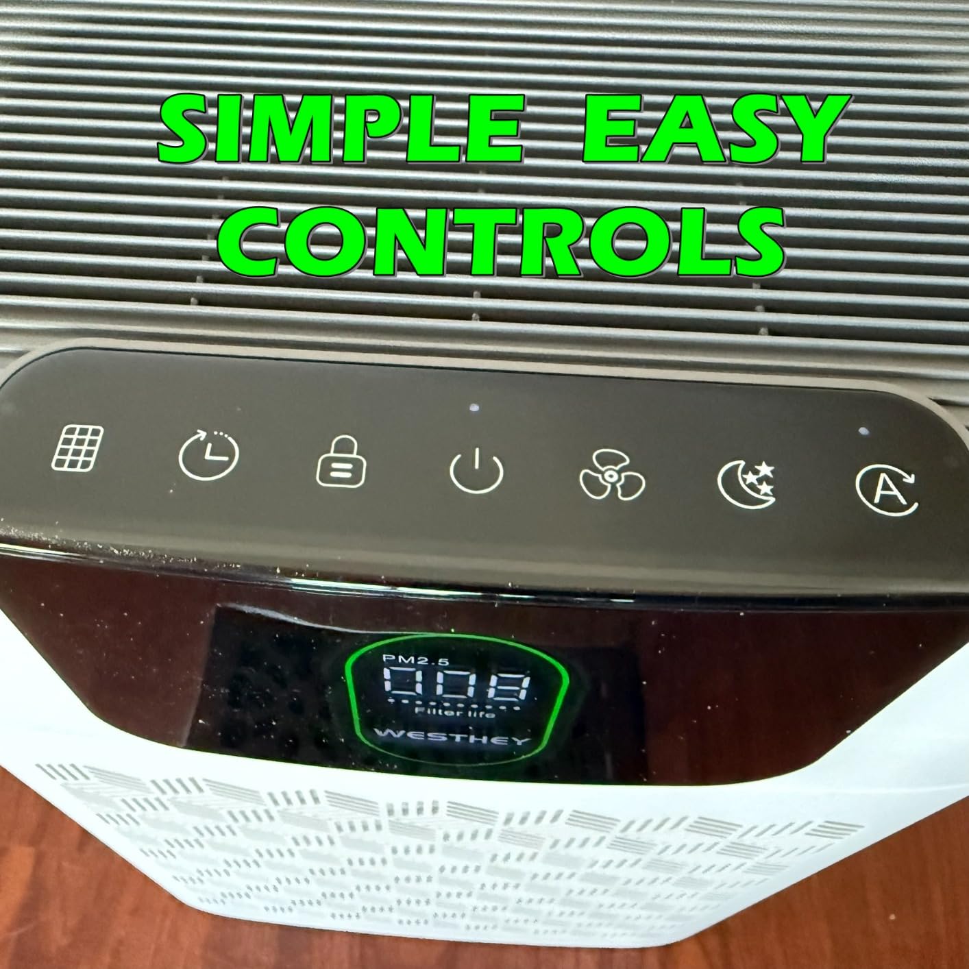Air Purifiers for Home Large Room up to 1650 ft², WESTHEY H13 True HEPA Air Purifier for Bedroom with Night Light, Air Quality Monitor, Fragrance Sponge, Air Cleaner for Wildfire Smoke Dander Dust customer photo 1
