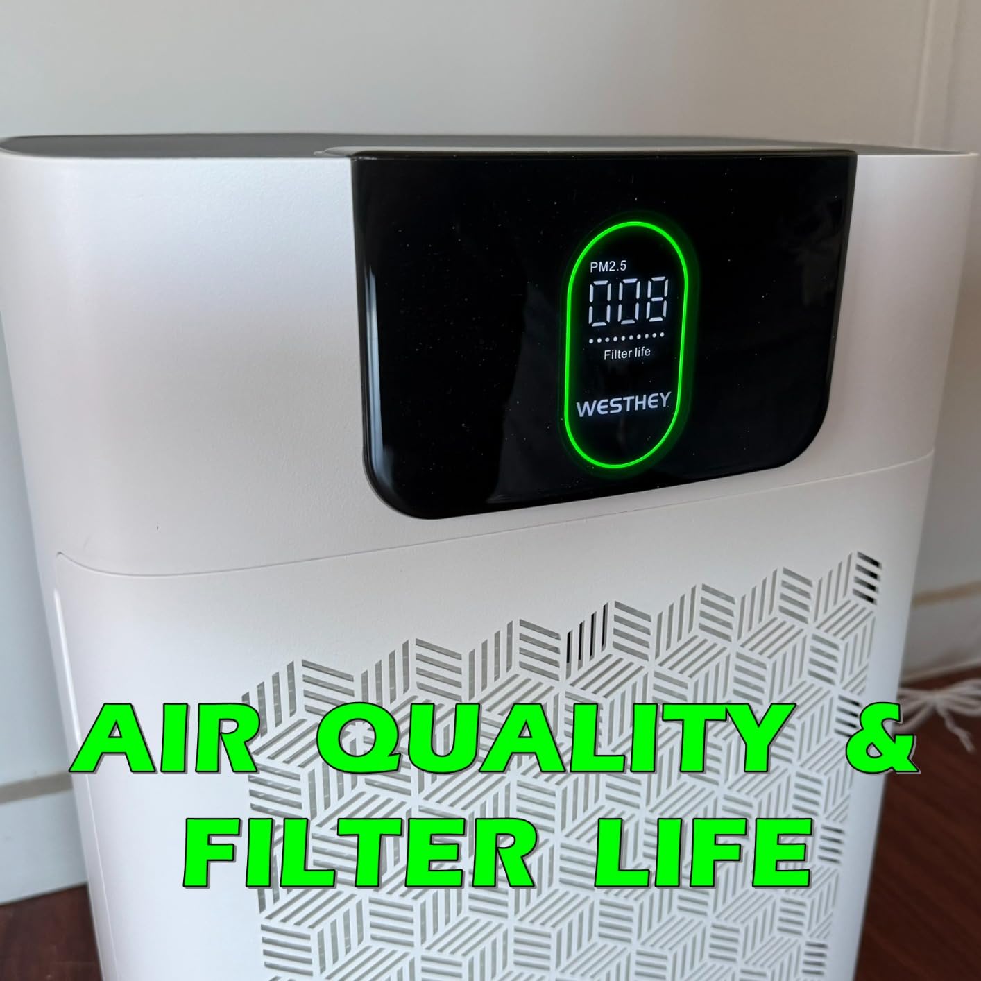 Air Purifiers for Home Large Room up to 1650 ft², WESTHEY H13 True HEPA Air Purifier for Bedroom with Night Light, Air Quality Monitor, Fragrance Sponge, Air Cleaner for Wildfire Smoke Dander Dust customer photo 2