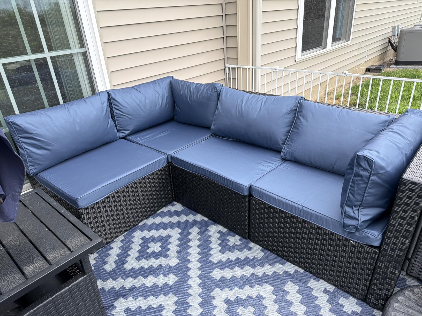 7 Pieces Outdoor Patio Sectional Sofa Couch, Wicker Furniture Patio Conversation Sets with Washable Cushions & Coffee Table for Garden, Poolside, Backyard customer photo 2
