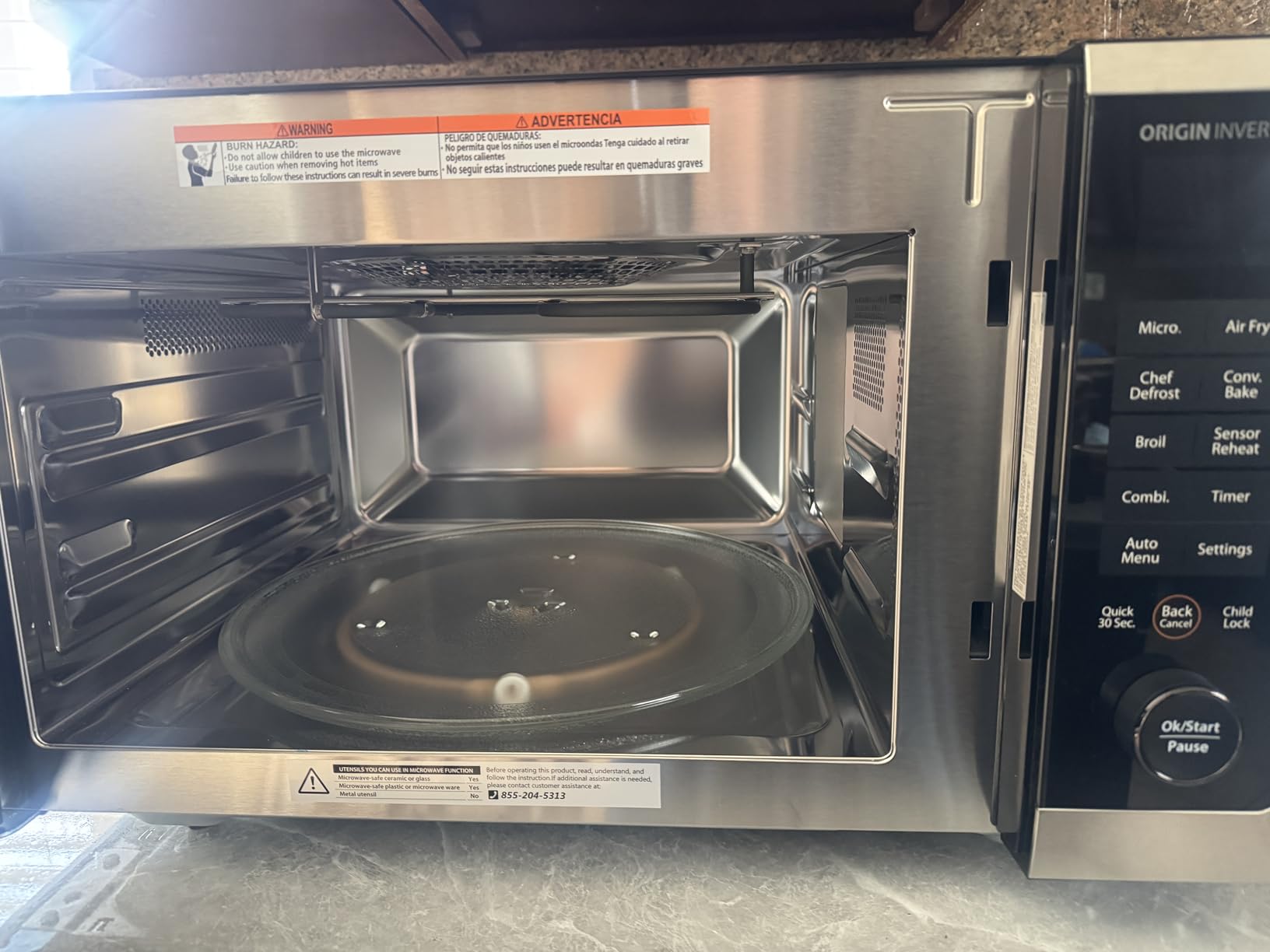 TOSHIBA OptiChef PRO MAX Air Fryer Combo Microwave Oven with 2.4-Inch Color Screen, Origin Inverter Technology, Smart Sensor, Compatible with Alexa, 1100W, 1.3 Cu.Ft, Silver ML2-STC13SAIT(SS) customer photo 1