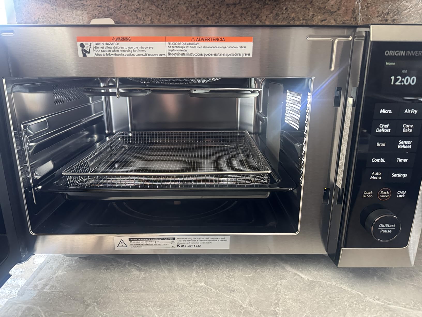 TOSHIBA OptiChef PRO MAX Air Fryer Combo Microwave Oven with 2.4-Inch Color Screen, Origin Inverter Technology, Smart Sensor, Compatible with Alexa, 1100W, 1.3 Cu.Ft, Silver ML2-STC13SAIT(SS) customer photo 2