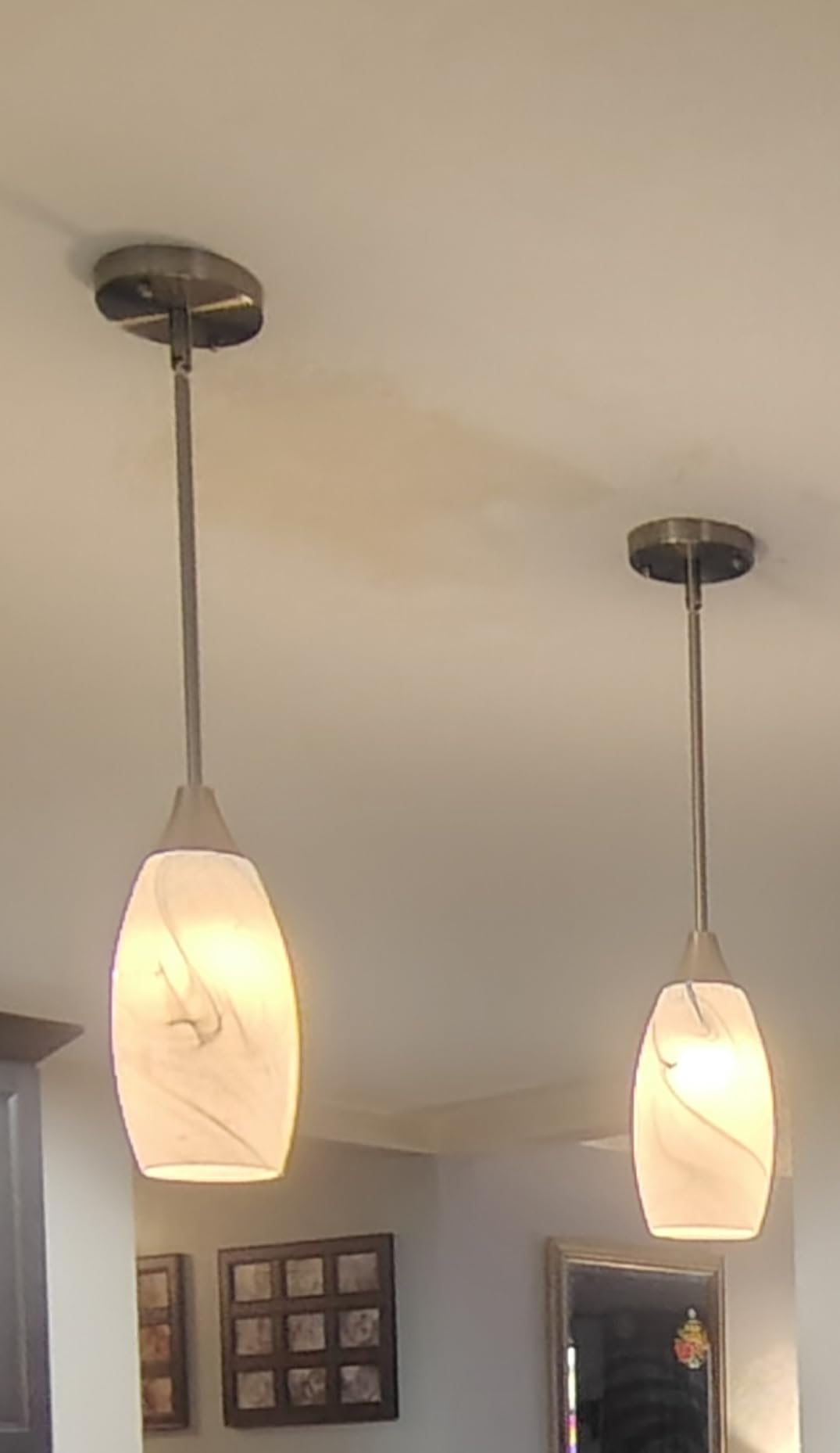 EDISHINE Pendant Lights Kitchen Island, Blue Handcrafted Art Glass, Blown Glass Pendant with 5.12