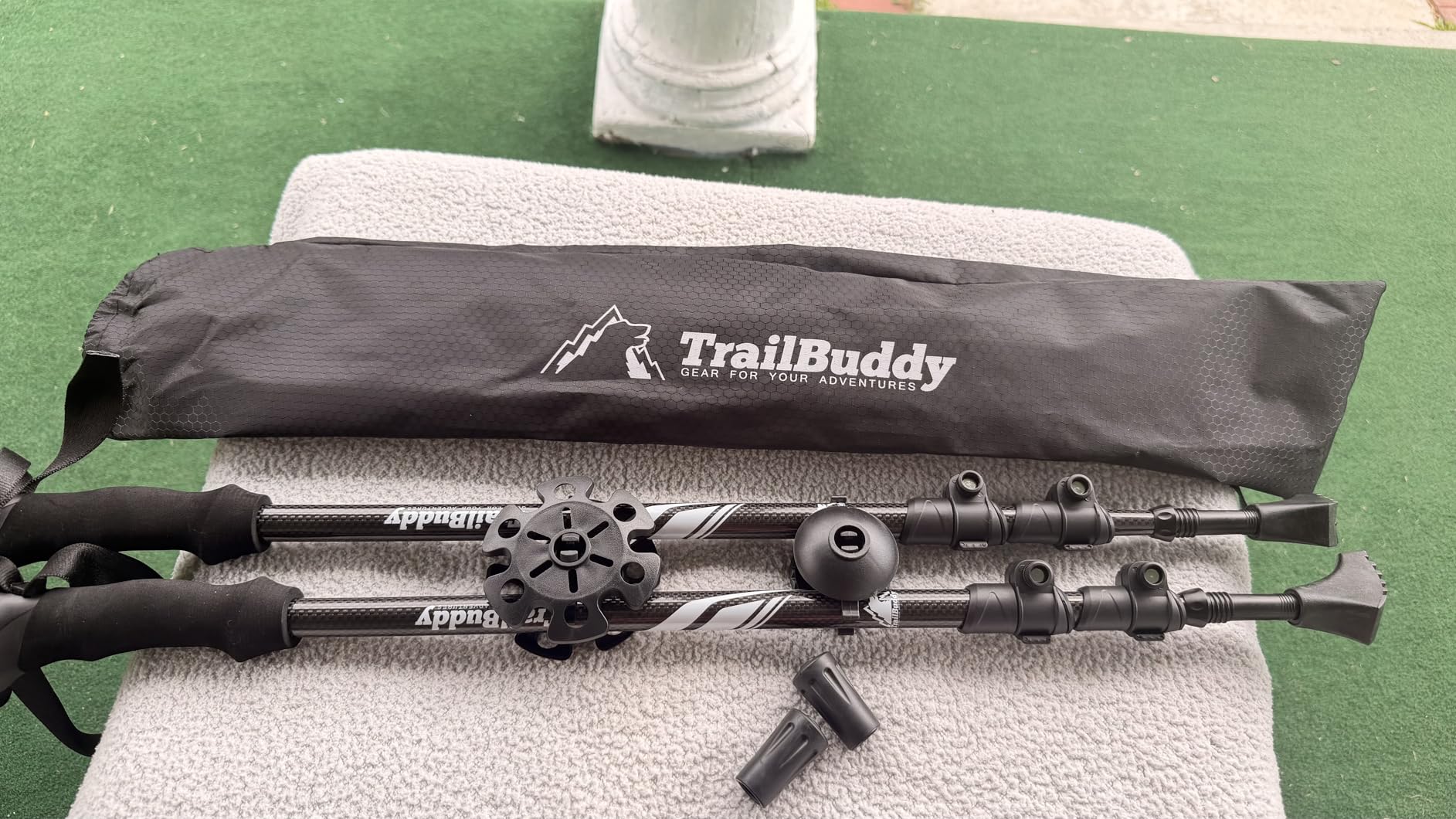 TrailBuddy 3K Carbon Fiber Hiking Poles - Collapsible Lightweight Trekking Poles for Hiking - Adjustable Walking Sticks for Women, Men, Seniors with All-Terrain Tips, Baskets & EVA Grips customer photo 1