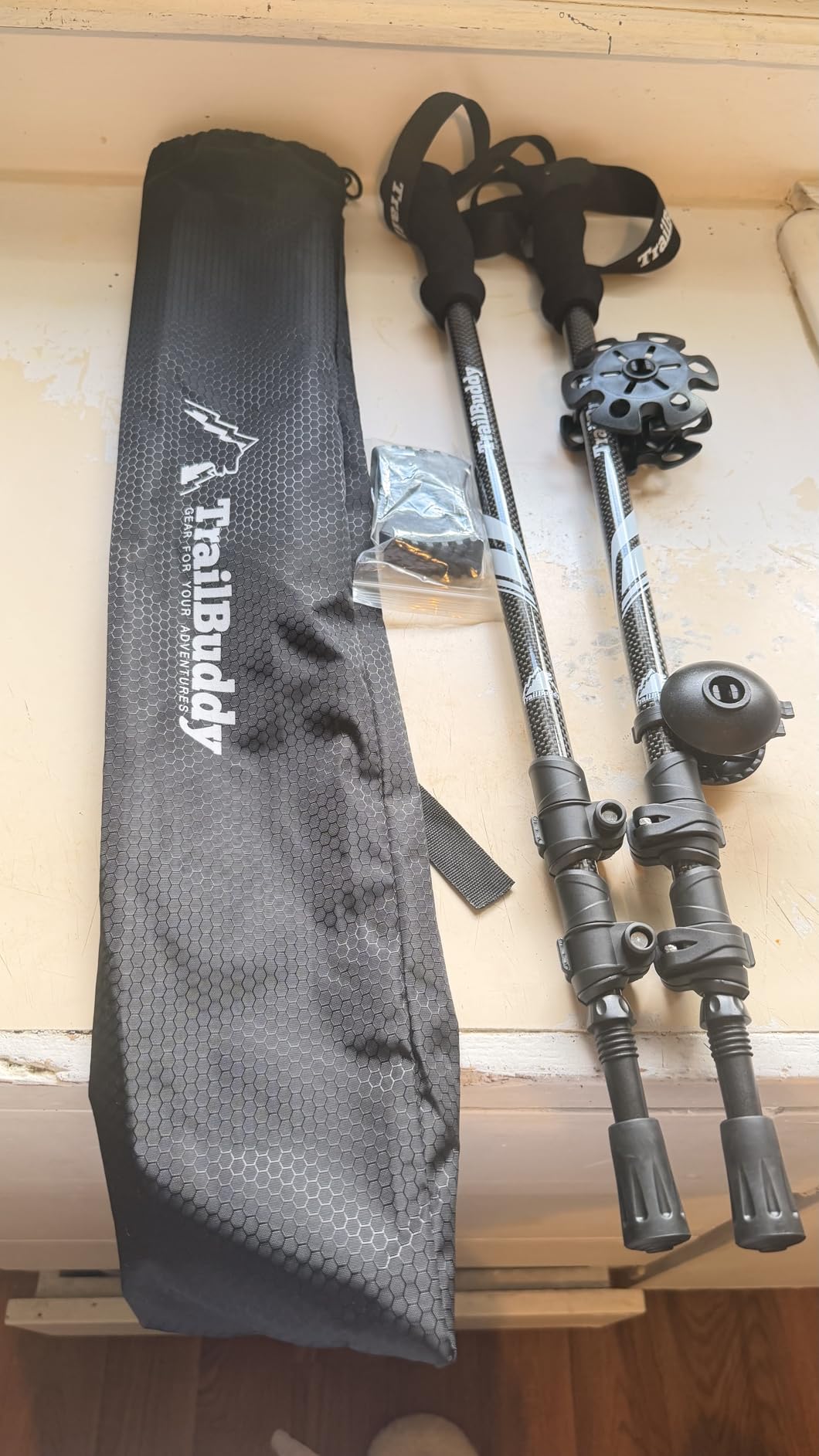 TrailBuddy 3K Carbon Fiber Hiking Poles - Collapsible Lightweight Trekking Poles for Hiking - Adjustable Walking Sticks for Women, Men, Seniors with All-Terrain Tips, Baskets & EVA Grips customer photo 2