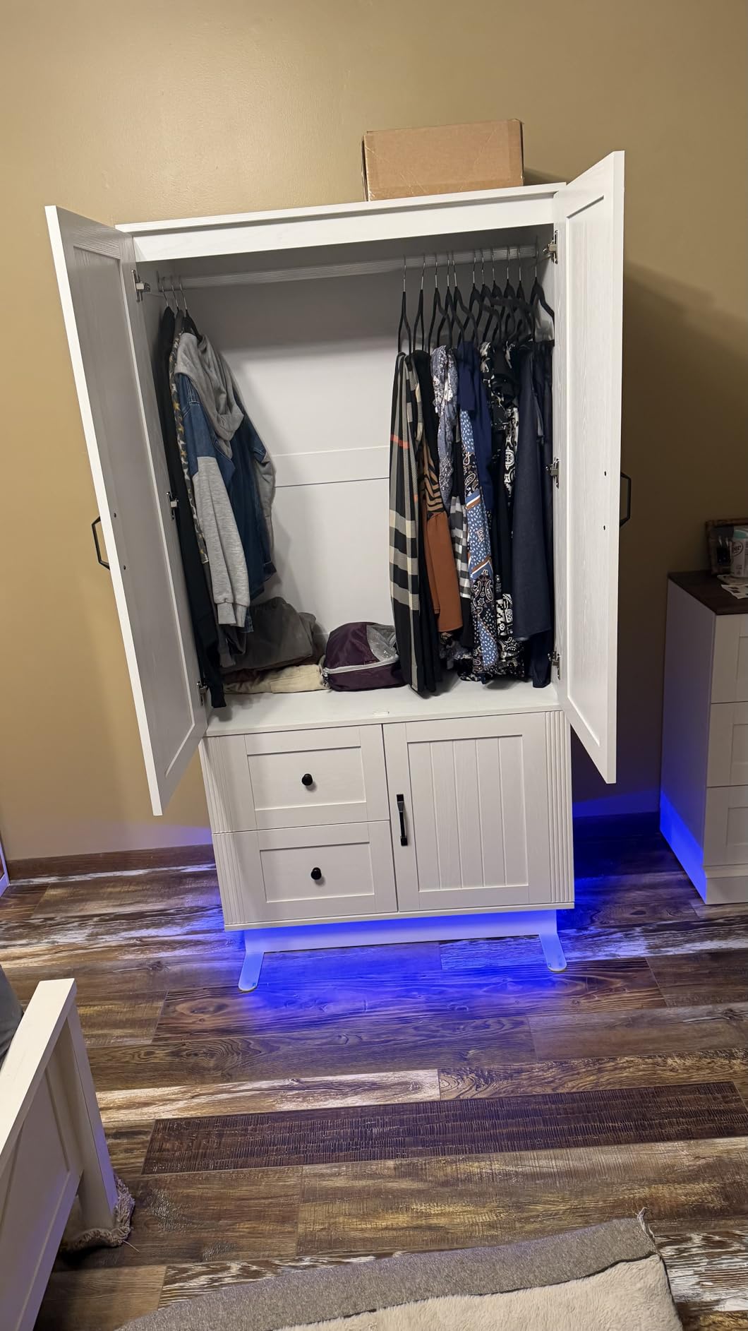 LIKIMIO Farmhouse Wardrobe Closet with Doors, 70