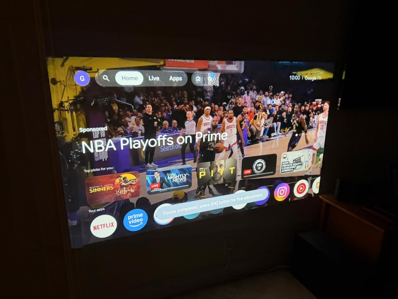 HAPPRUN 1500 ANSI Official Licensed Google TV Smart Projector, 4K Full HD Home Theater with Auto Focus, Dolby Sound, Wi-Fi Bluetooth, Built-in Apps, Compatible with Phone & PC, Indoor & Outdoor Use customer photo 1
