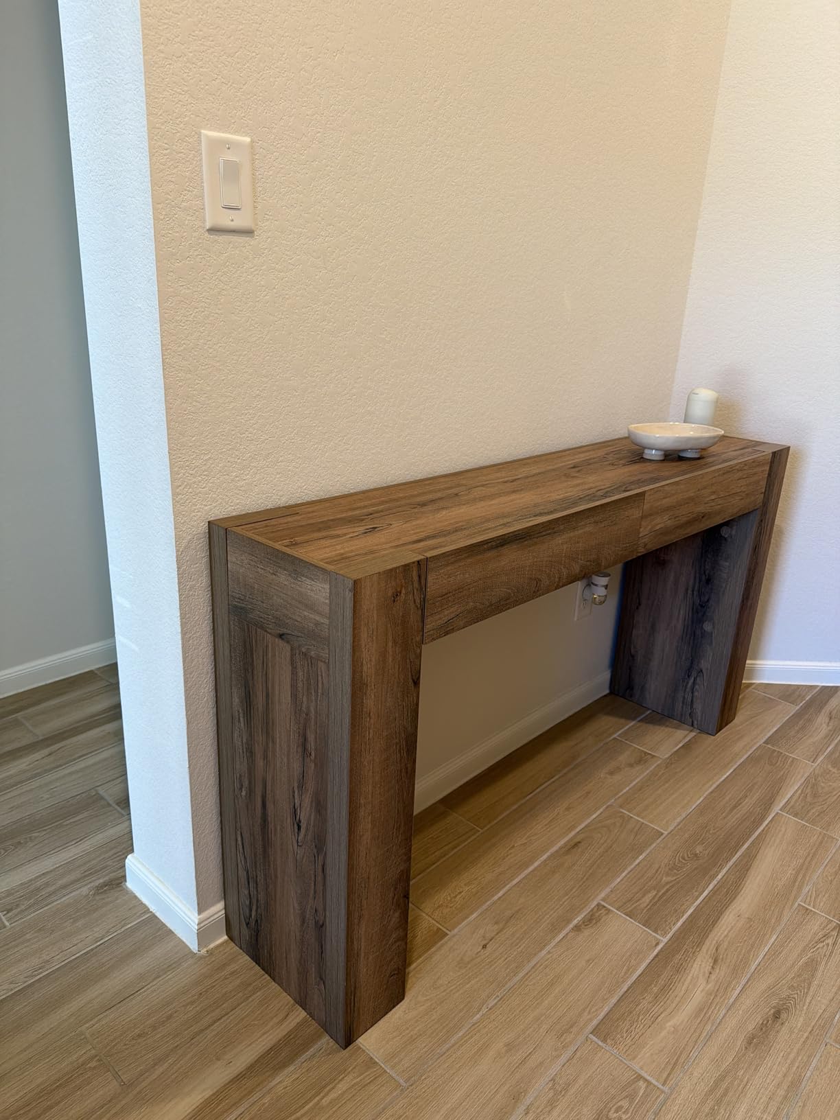 OKD Modern Entryway Console Table, Sofa Table with Drawers, 63