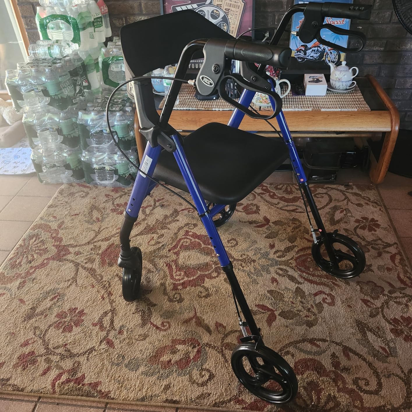 VOCIC Walkers for Seniors, Z21 Rollator Walker with Seat Supports 350lb, 8