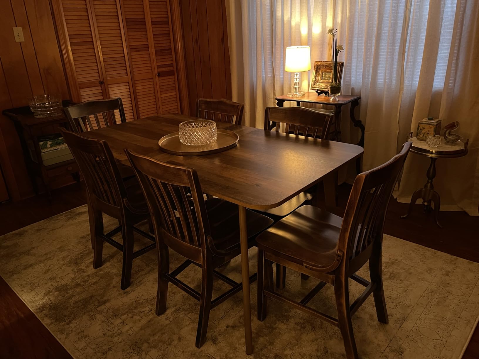 VASAGLE Dining Table, Dining Room Table for 4-6 People, Modern Farmhouse, for Kitchen, Quick Assembly, Heat-Resistant Surface, 29.5 x 55.1 x 29.5 Inches, Golden Oak and Cloud White customer photo 2
