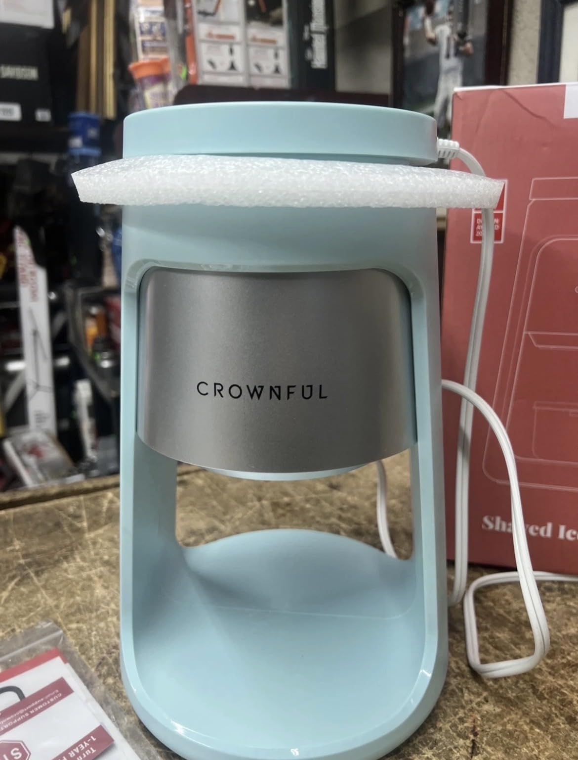 CROWNFUL Shaved Ice Machine, Snow Cone Machine with 2 Ice Cups, Ice Shaver Machine for Snow Cones, Snowballs, Frozen Cocktails and More, Easy to DIY with Snow Cone Syrup at Home, Gifts for Men&Women customer photo 1