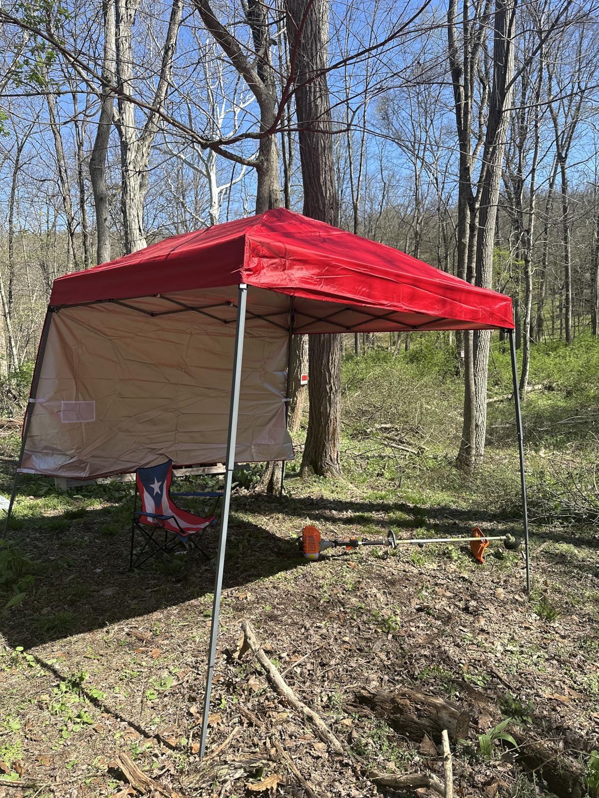 Yaheetech 10x10 Slant Leg Canopy Tent, Pop Up Folding Shelter, Portable Lightweight with 1 Sidewall for Outdoor Patio Backyard, Silver-Coated White customer photo 2