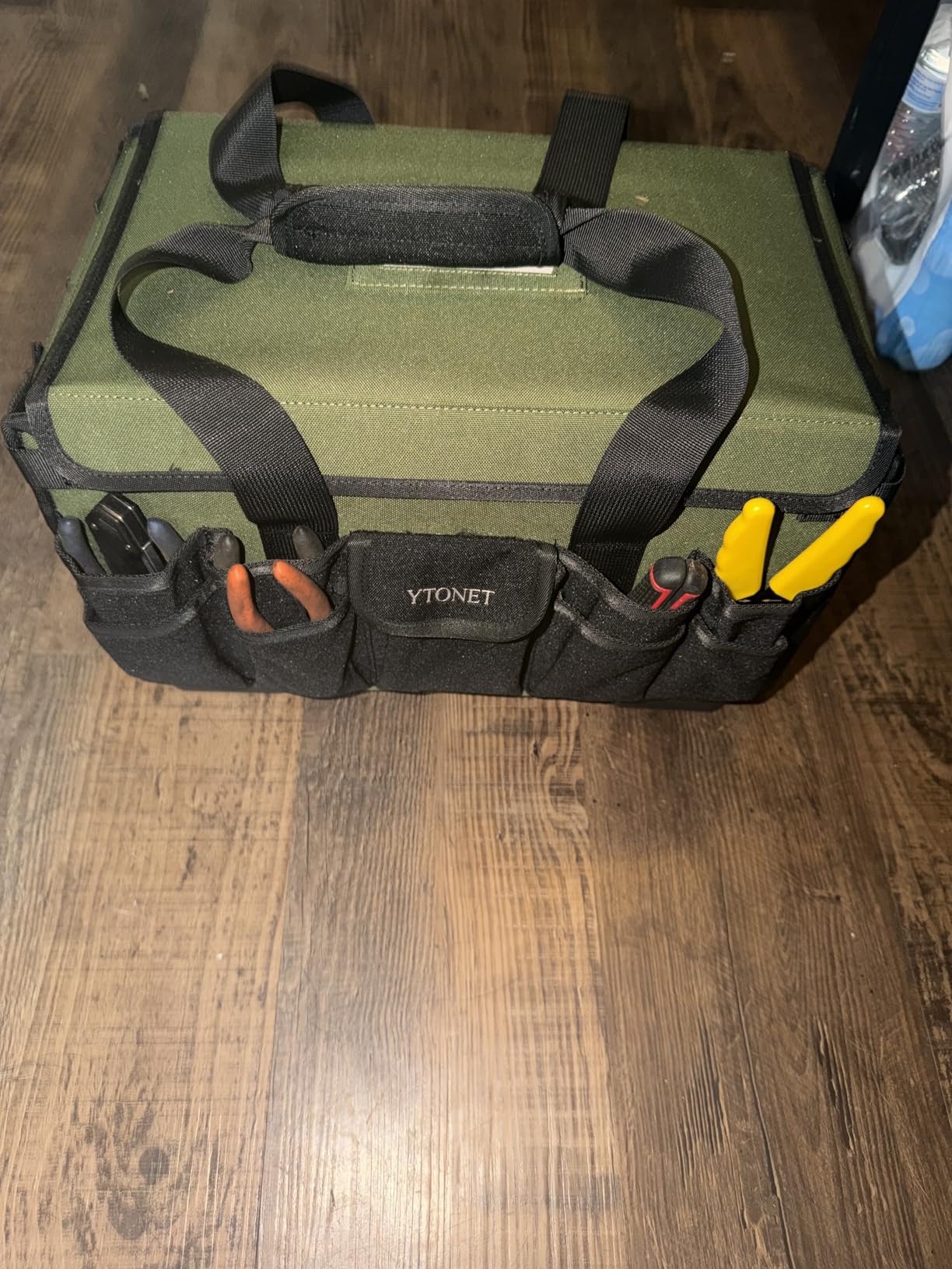 Heavy Duty Tool Bag 16-Inch, 46 Pockets Electrician Tool Bag for men with Hard Bottom & Waterproof Pocket, 1680D Tear-Proof Toolbox Organizer Tool Tote for HVAC Mechanic, Father Day Dad Birthday Gift customer photo 2