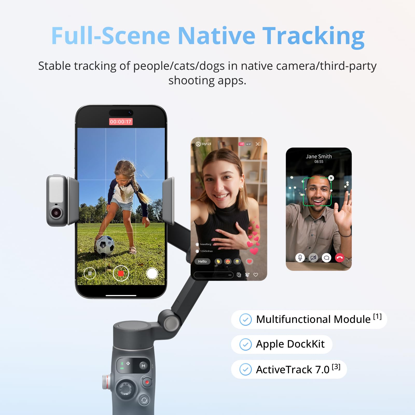 DJI Osmo Mobile 8 Advanced Tracking Combo Gimbal Stabilizer for Phone, AI Native Tracking with Audio & Lighting, 360 Pan Rotation, Built-in Extension Rod & Tripod, 10h Battery, Extension Rod customer photo 2