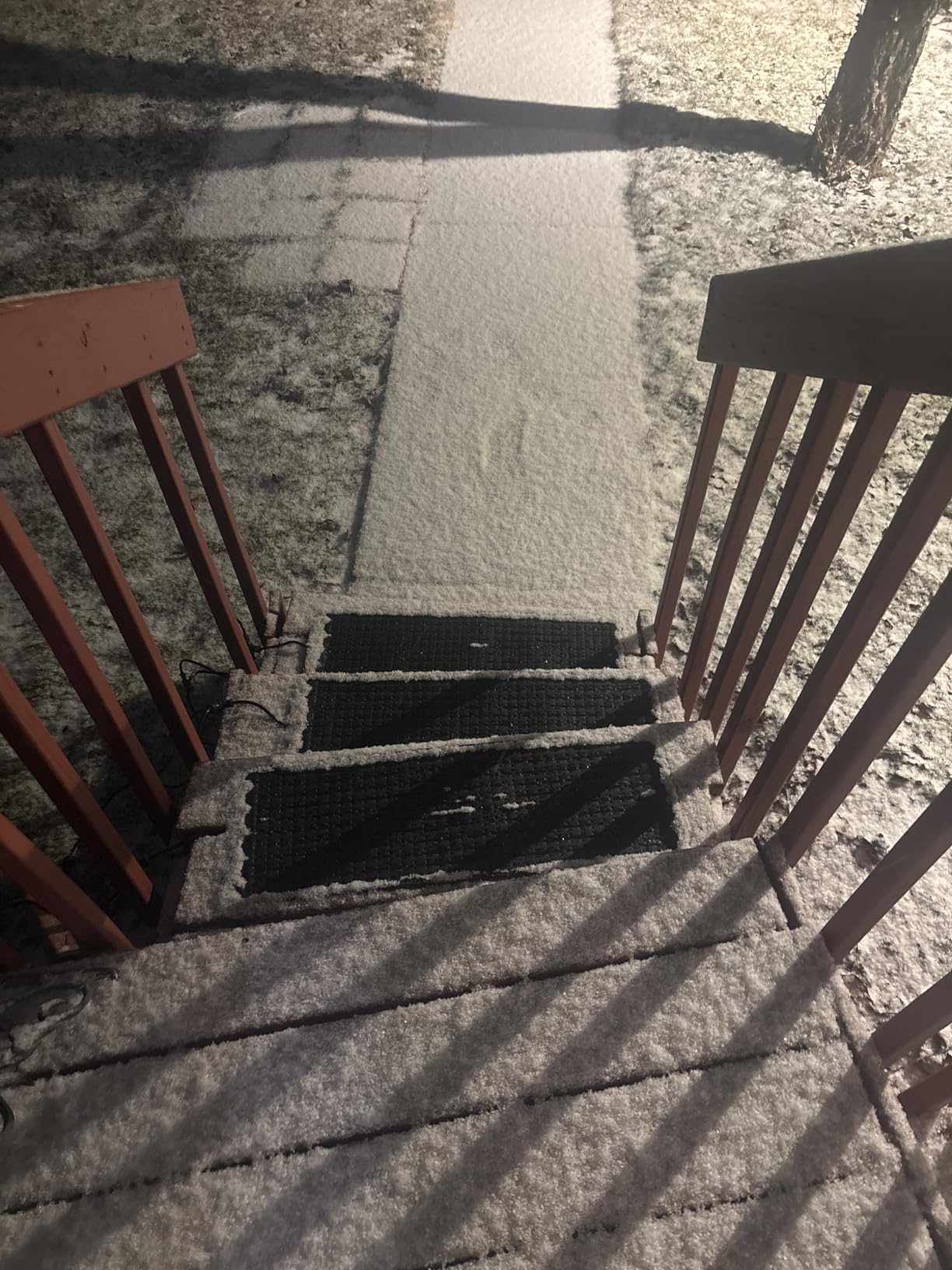 4 Pcs Heated Snow Melting Mats - 10 x 30 Inch Heated Outdoor Mats with 6.5 ft Power Cord, No-Slip Snow and Ice Melting Mat for Walkways, Electric Snow Melting Mats for Decks Sidewalks Driveway Stair customer photo 1