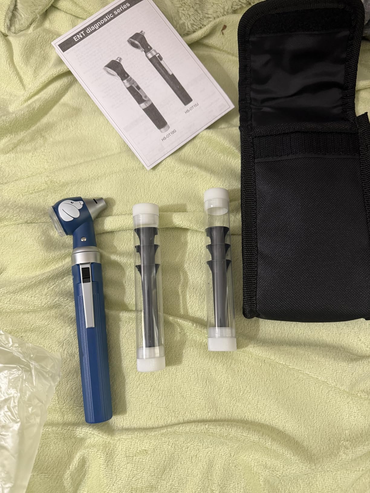 Pocket Veterinary LED Otoscope - Pet Ear Scope with Light for Dogs & Cats, 6 Disposable Tips (4/6/9mm), Portable Ear Infection Detector (Blue) customer photo 2
