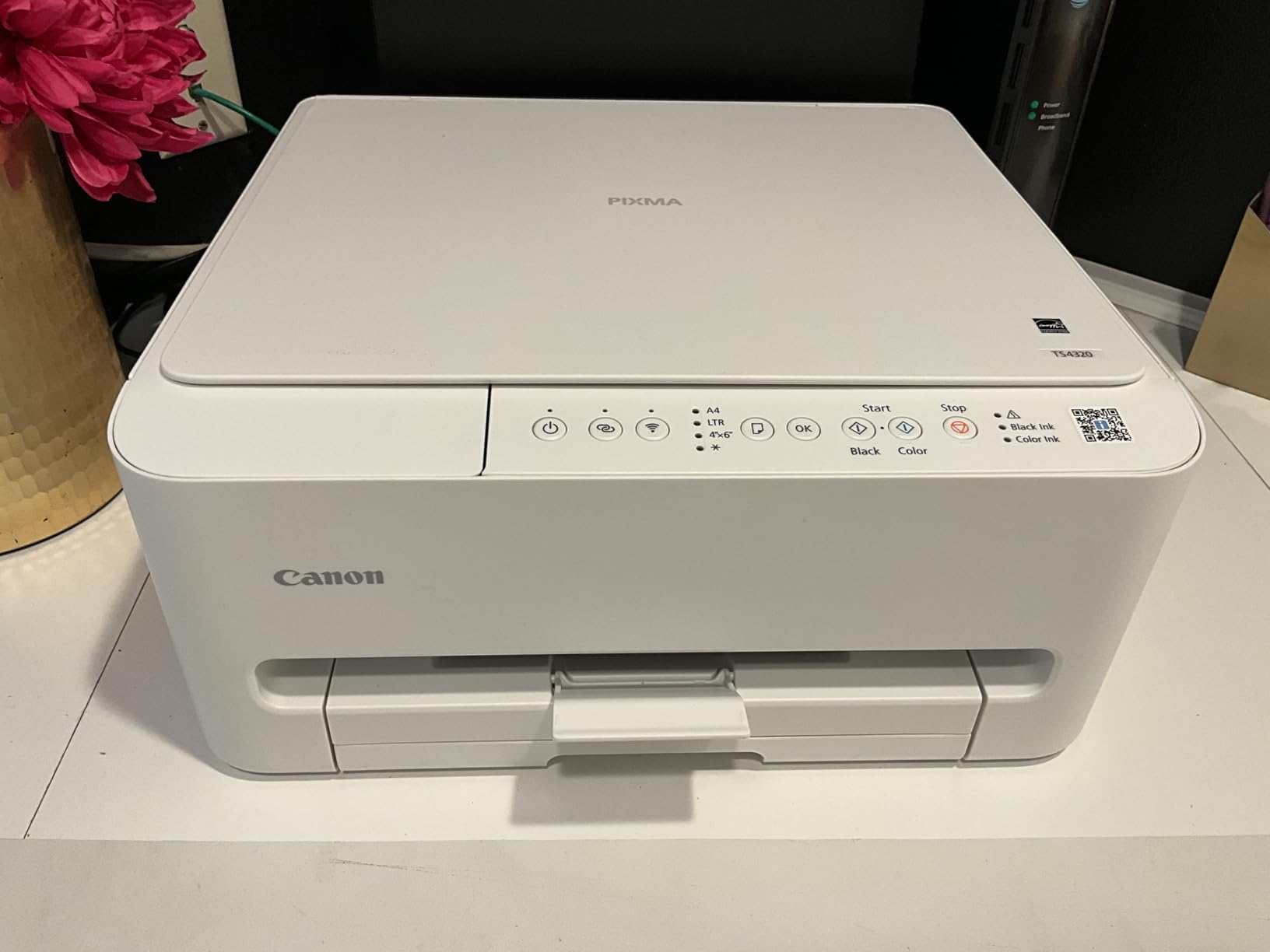 Canon PIXMA TS4320 - Wireless Color Inkjet Printer with Print, Copy, Scan | Cost Efficient Multi-Function Photo Printer, Copier, Scanner for Home Use, Compact Design, Easy Setup customer photo 1
