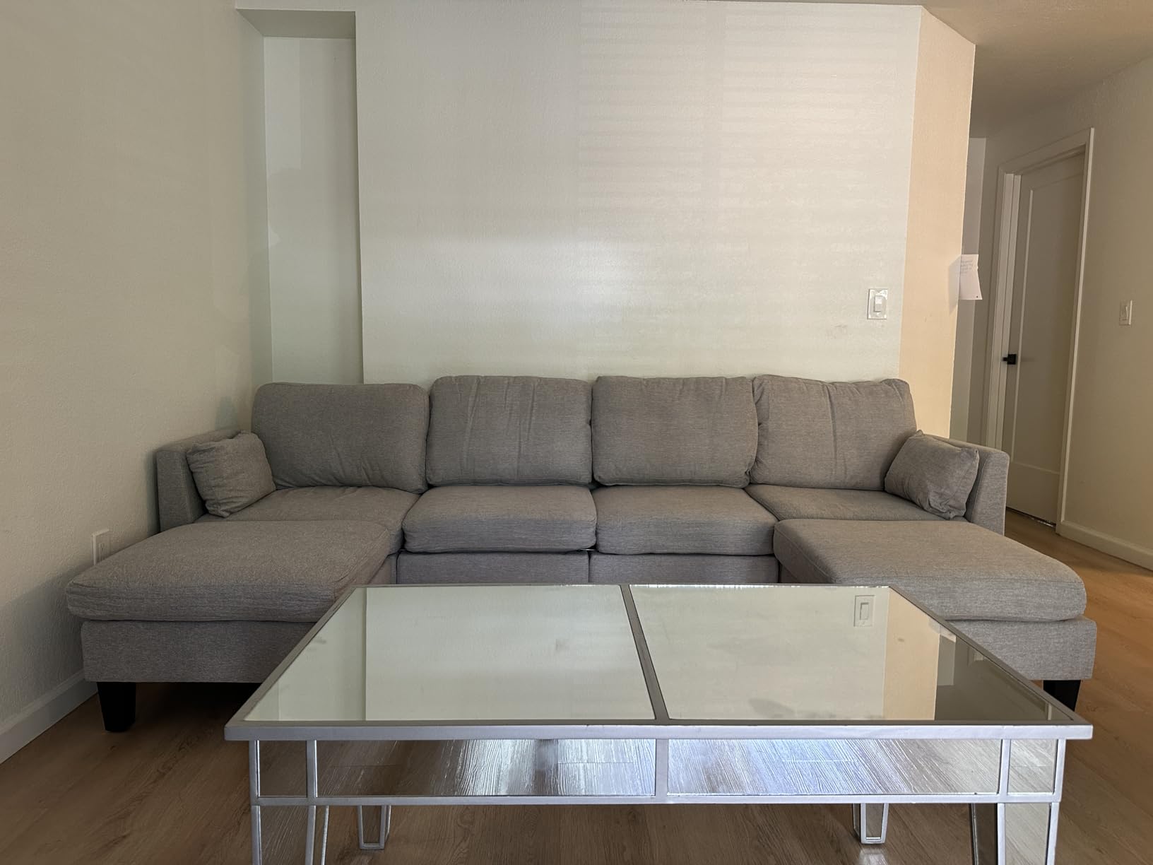 Sectional Sleeper Sofa, 6 Seaters Modular Sleeper Sofa Couch, Comfy Sectionals Couches Bed, Convertible Sofas with Ottomans, Modular Sectional Couches for Living Room, Dark Grey customer photo 1