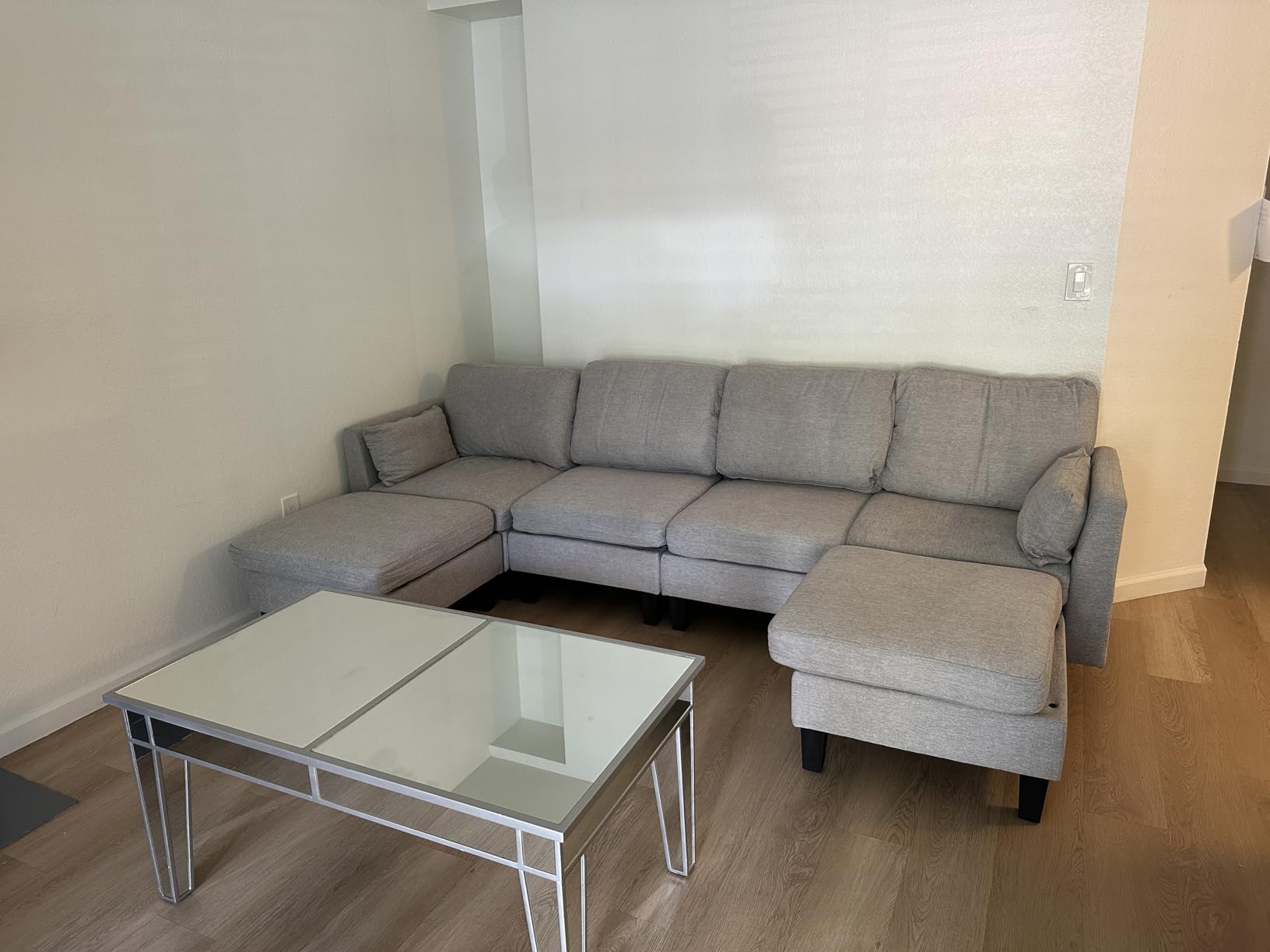 Sectional Sleeper Sofa, 6 Seaters Modular Sleeper Sofa Couch, Comfy Sectionals Couches Bed, Convertible Sofas with Ottomans, Modular Sectional Couches for Living Room, Dark Grey customer photo 2