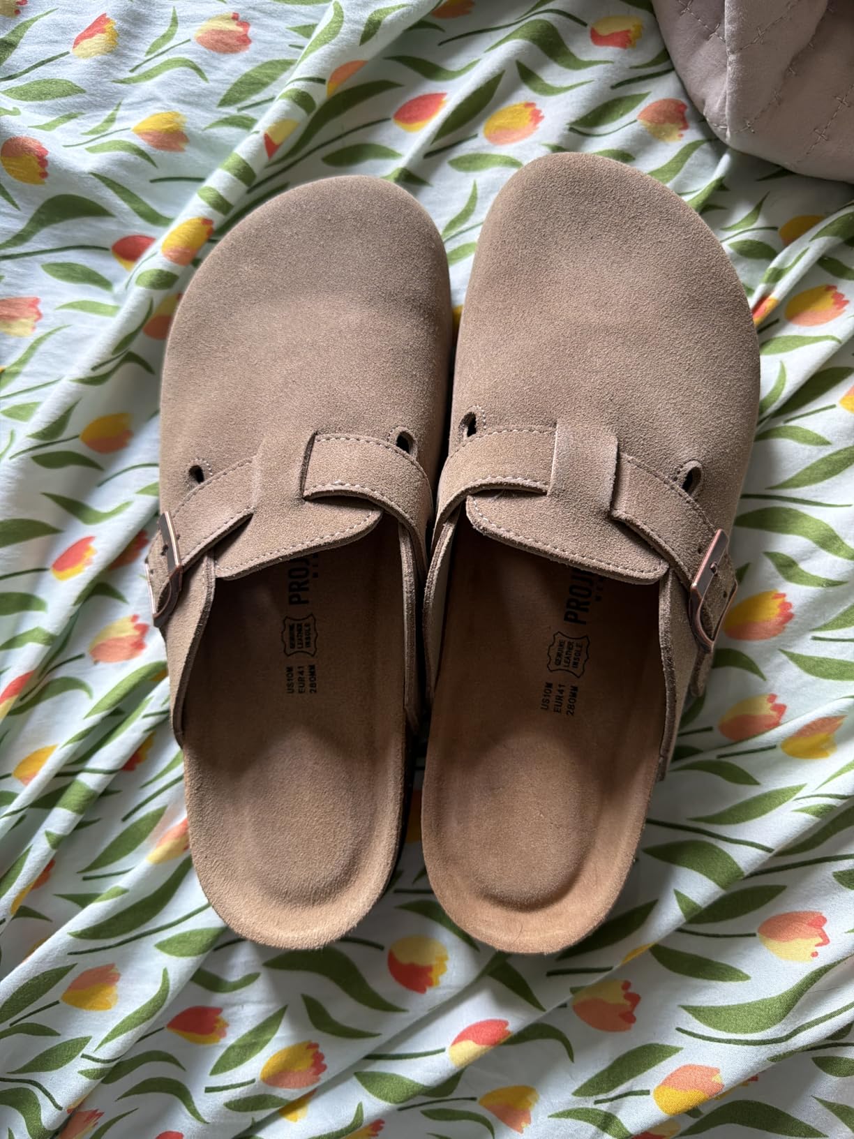 100% Genuine Leather Footbed Clogs for Women - Memory Foam Arch Support Slippers for Women - Trendy Slip-ons Women's Mules & Clogs Sandals customer photo 1