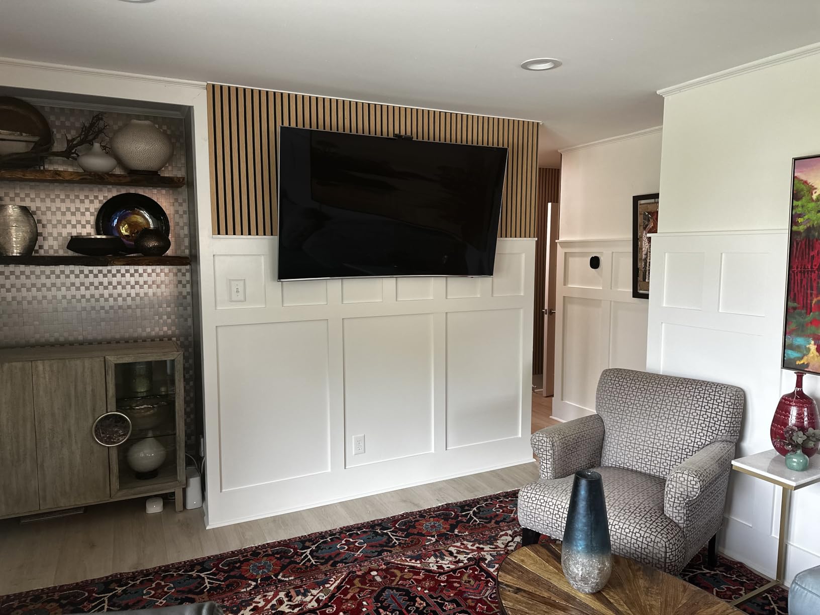 Art3d 6-Piece Wood Slat Acoustic Panels for Stylish Decor and Noise Reduction, 3D Textured Panel for Ceiling and Wall, Walnut customer photo 2