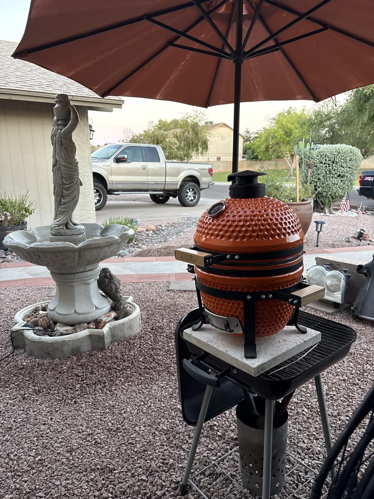 Upgraded 13 inch Ceramic Kamado Grill with Waterproof Air Vent Cap | Portable Tabletop Charcoal BBQ Grill Smoker for Outdoor Cooking, Patio, Camping | Green customer photo 2