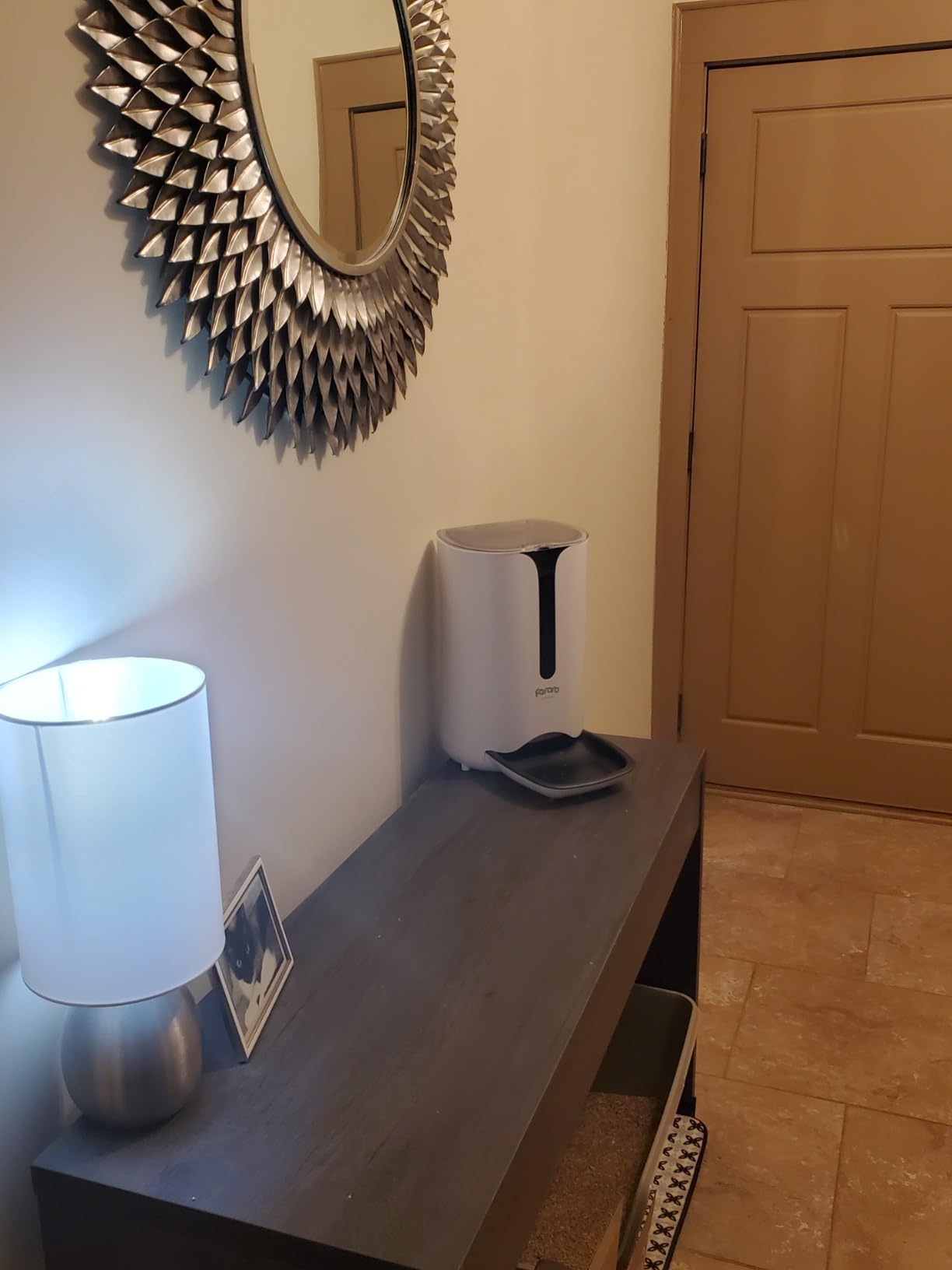 Faroro Automatic Cat Feeder with Camera, 1080P HD Video with Night Vision, 5G WiFi Automatic Dog Feeder with APP Control, 2-Way Audio, Blockage Sensor for Cats or Small Dogs, 4L (Black) customer photo 1