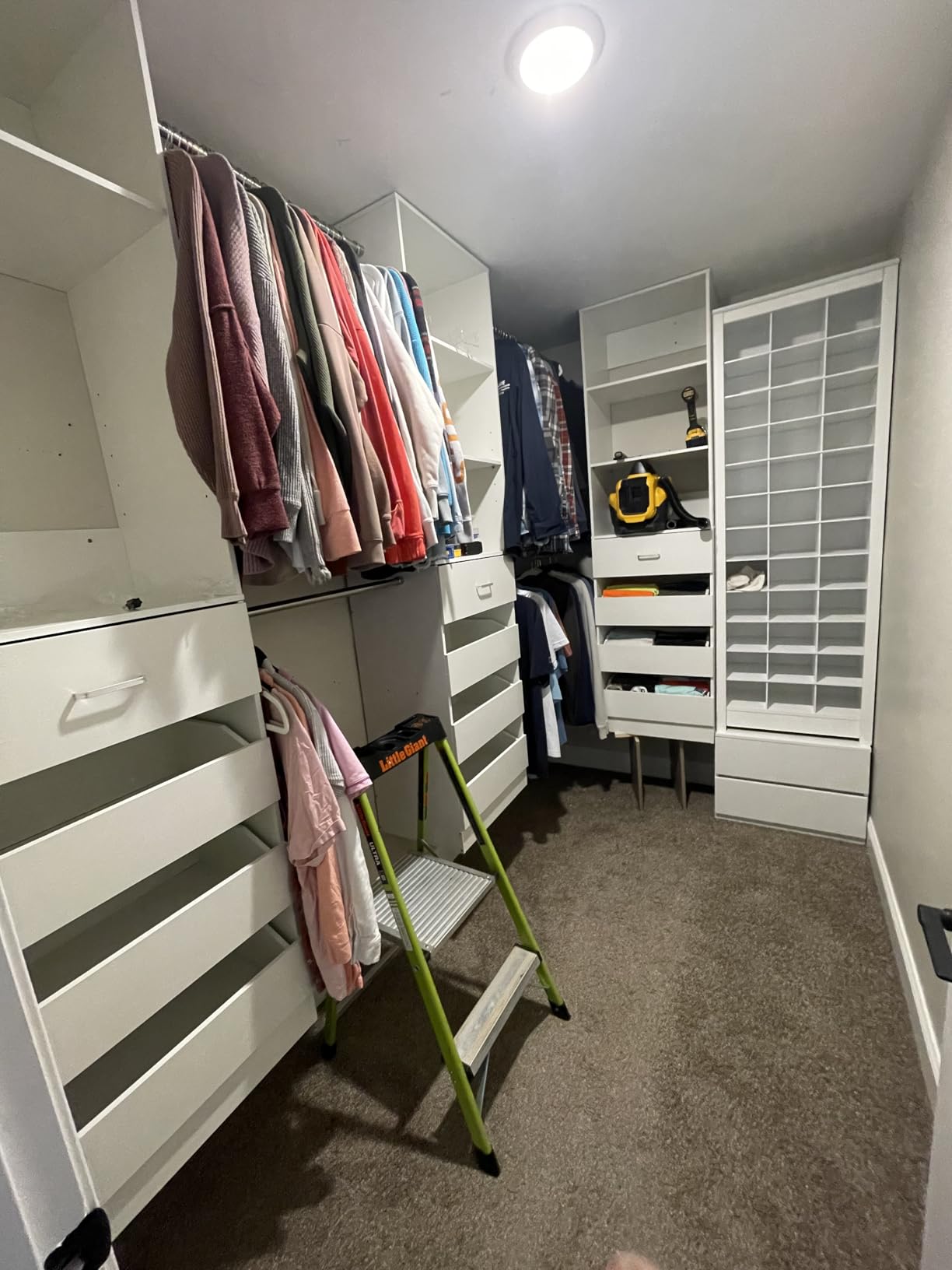 Aheaplus Closet System with 12 Drawers, 8.5-11.5Ft Wood Closet Organizer System with 4 Hanging Rods & 3 Towers, 4Ft & 6Ft L-Shaped Walk-in Closets Wardrobe Organizer Clothes Rack, Set of 3, White customer photo 2