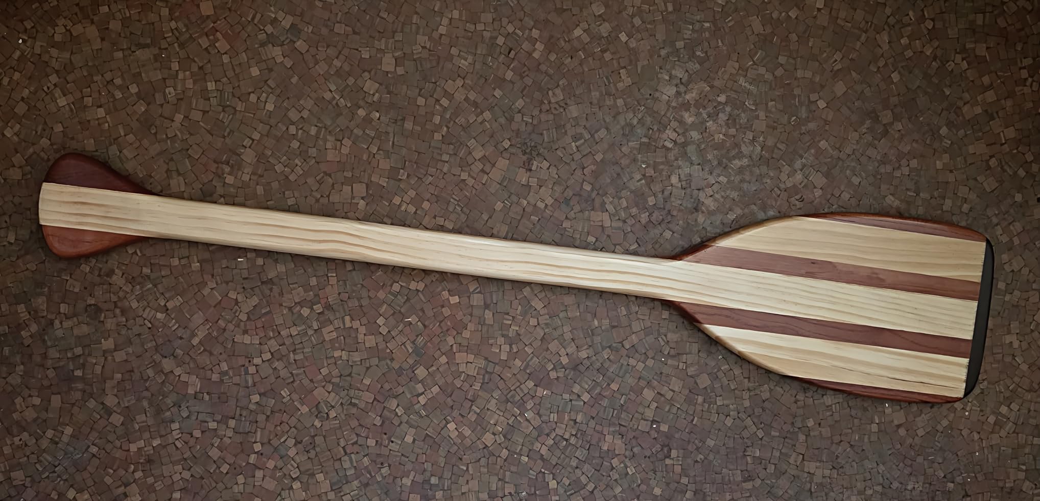Wooden Canoe Paddle with Ergonomic Palm Grip and Anti-Collision Edge, Floating Wood Canoe Boat Paddle customer photo 1