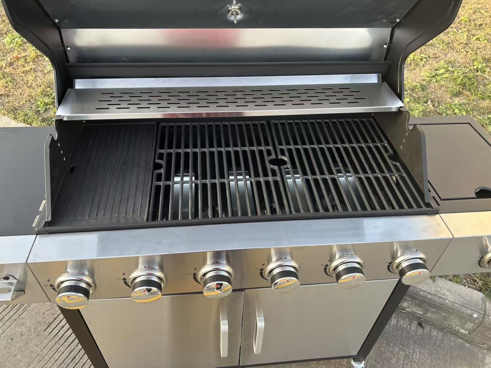 6 Burner Propane Gas Grill with Side Burner, Cast Iron Grates, Plate, Lid and Warming Rack, Large Cabinet Style BBQ Grill, 620 SQ. IN. Cooking Area customer photo 2