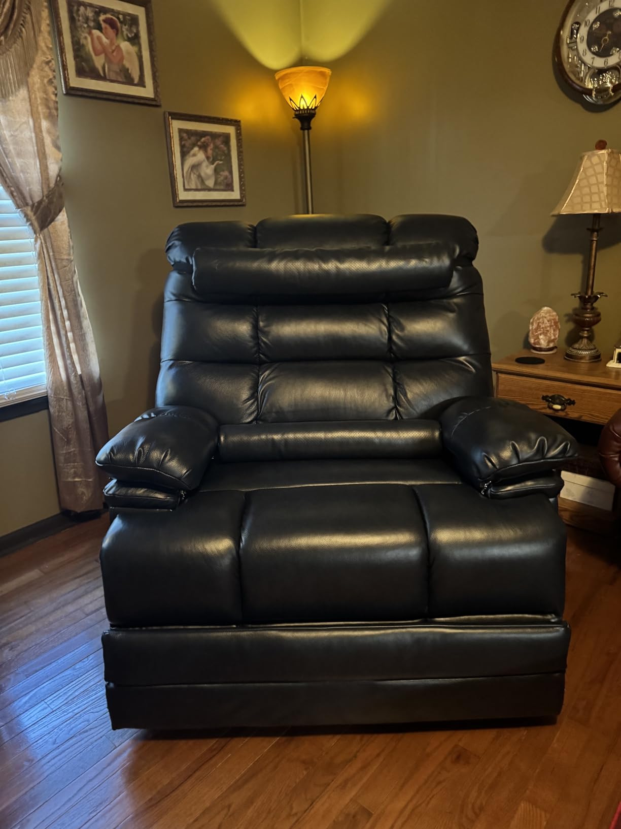 DYNOX 500 LBS Power Lift Recliner Chair for Big & Tall Seniors, Extra Large 3-Motor Lay Flat Chair with Heat, Massage & Extended Footrest (9505L, Faux Leather, Brown) customer photo 1